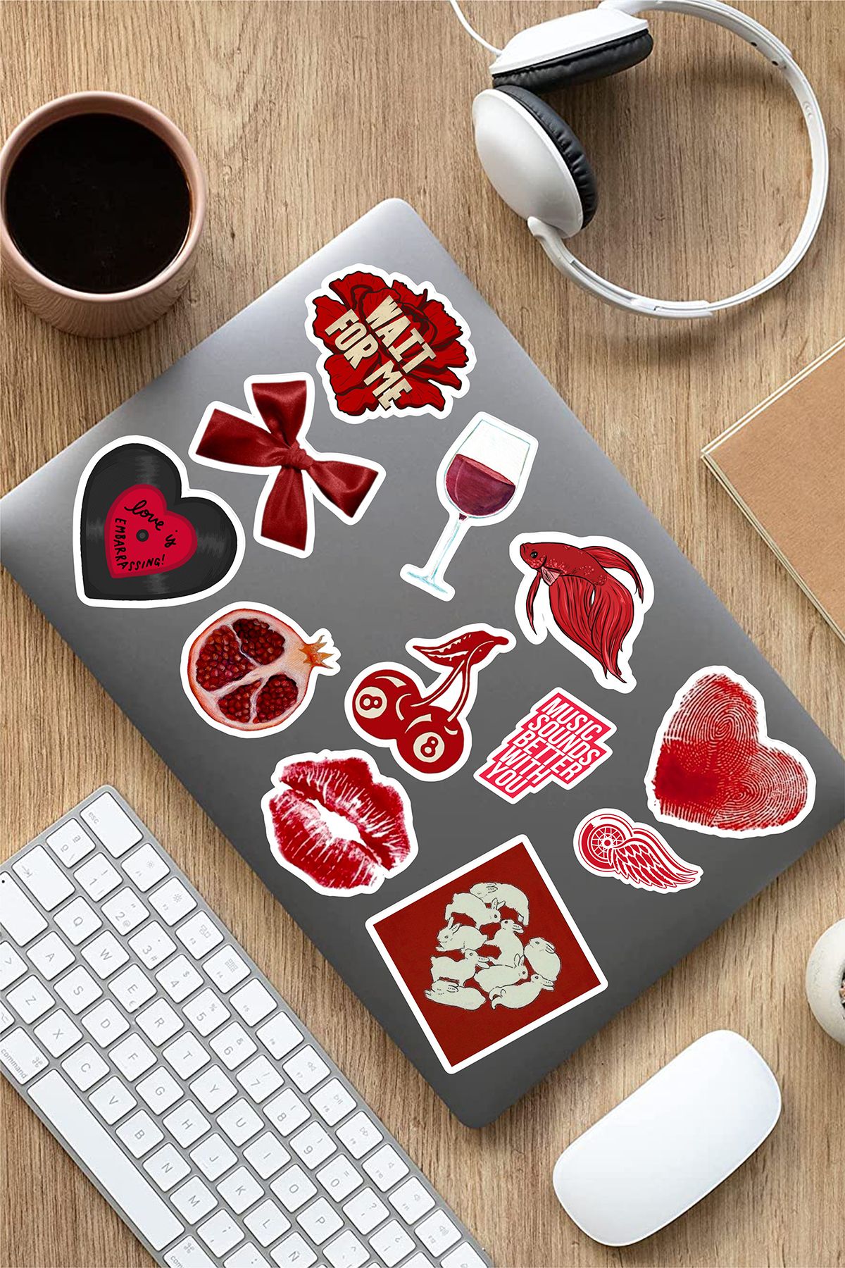 AR Sticker-Autocolant pentru tabletă pentru laptop, notebook, roșu Vsco Pachet avantajos 1 - 5SET 3