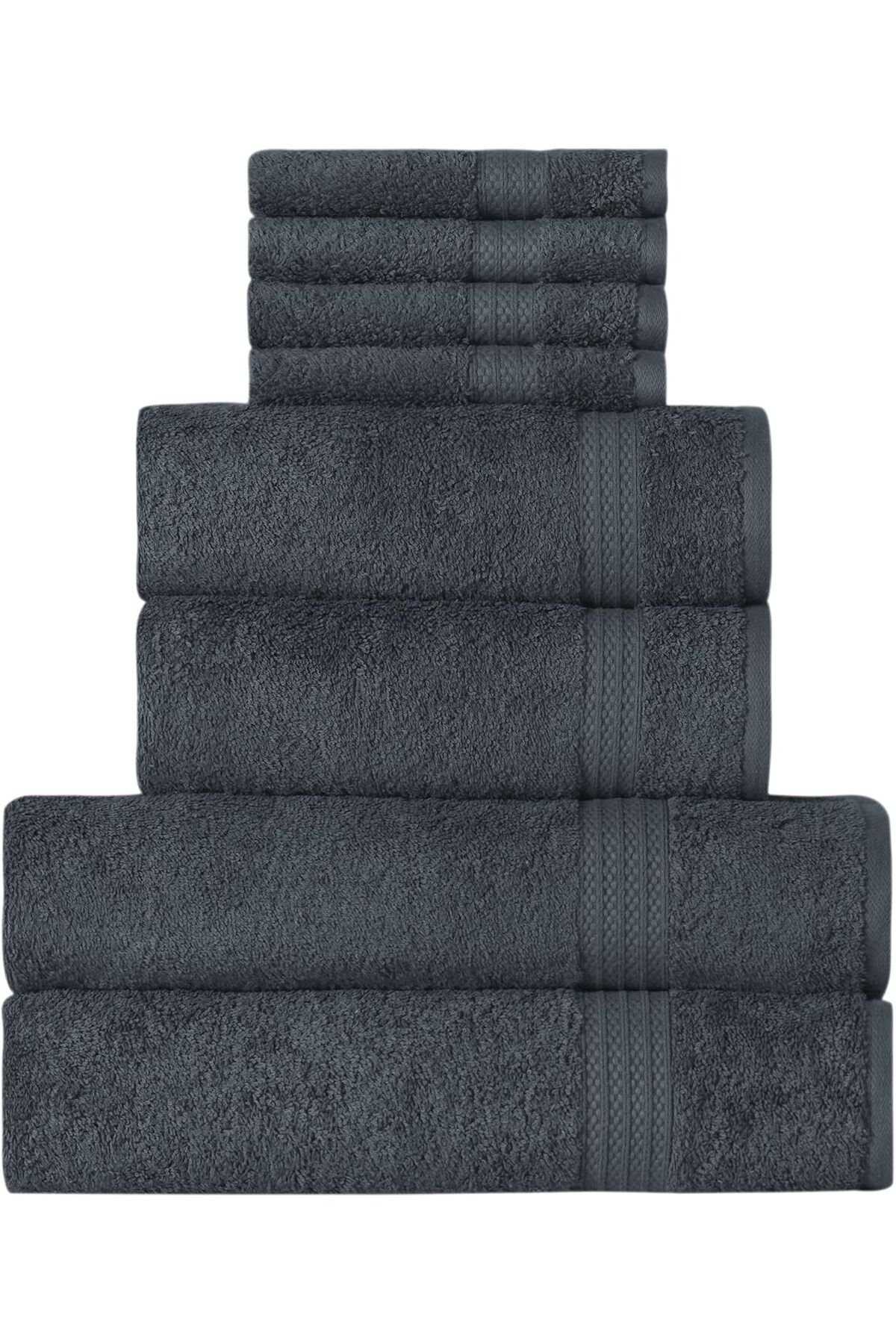 STOREMAX htpshopmx Mürdüm Madame D'or Paris, Lüks 2 Banyo Havlusu, 2 El Havlusu ve 4 Mutfak Havlusu, Ring