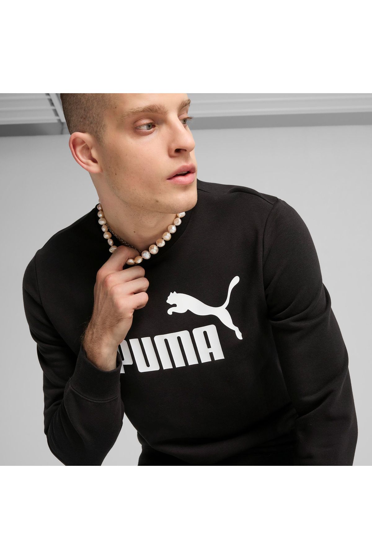 Puma-Ess No 1 Logo Crew Men's Black Sweatshirt 5