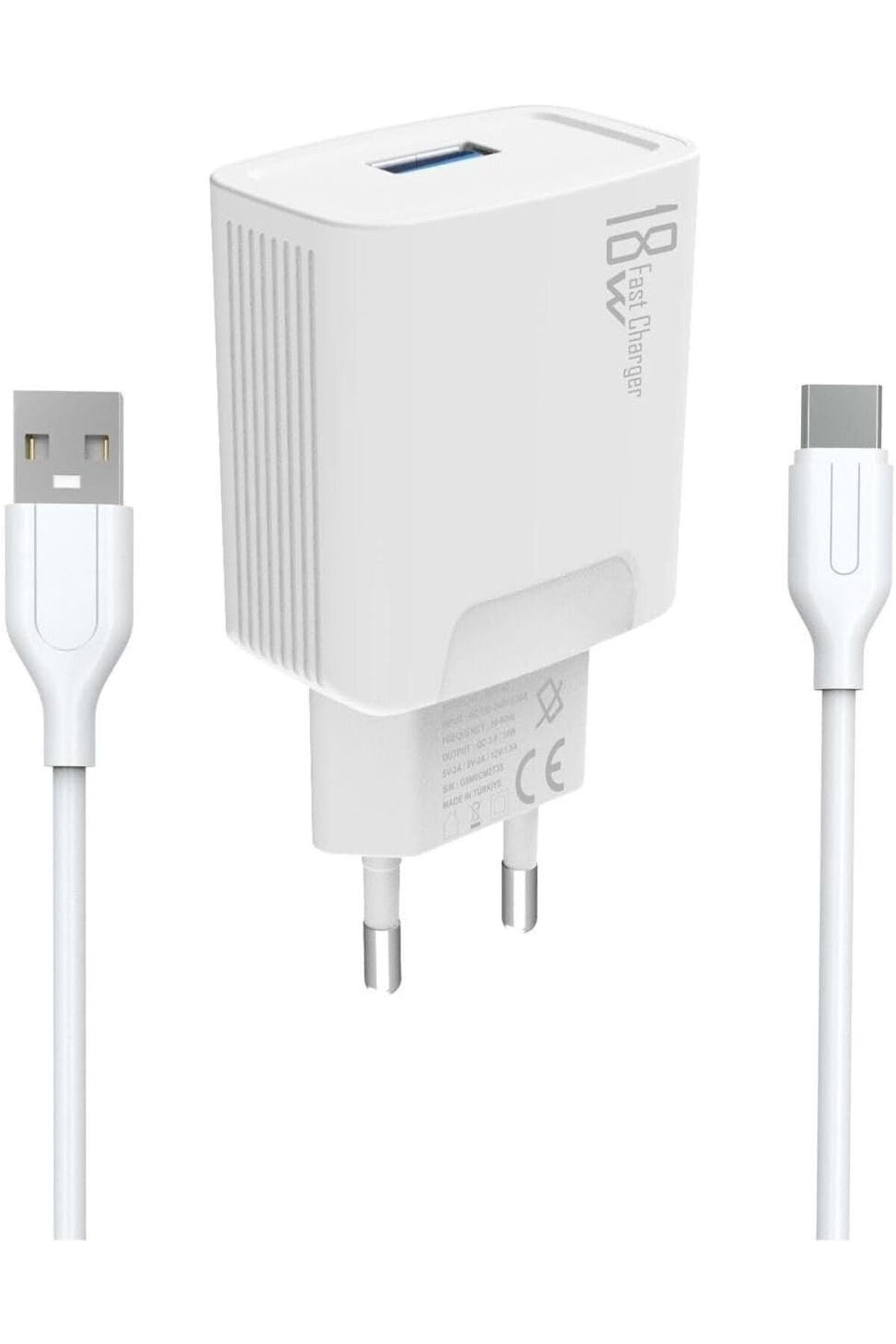 STOREMAX htpshopmx 18W Qualcomm 3.0 Şarj Başlığı + 1m Type-C Kablo KDR-40T str http 1092444
