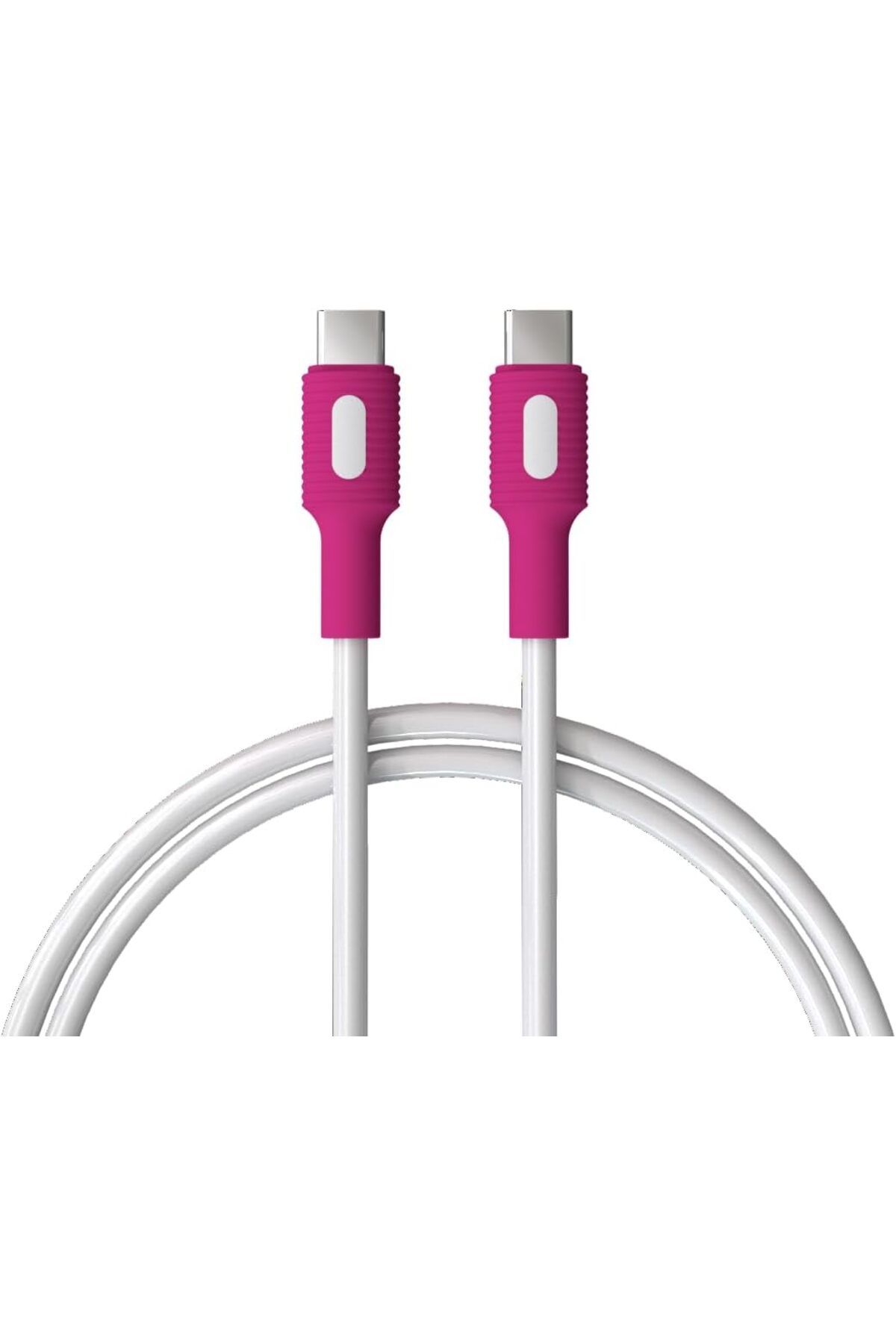 STOREMAX cmllashop Coral Type C-C Power Delivery Hızlı Şarj Kablosu, Beyaz Kablo, Beyaz/Fuşya Uçlar (120