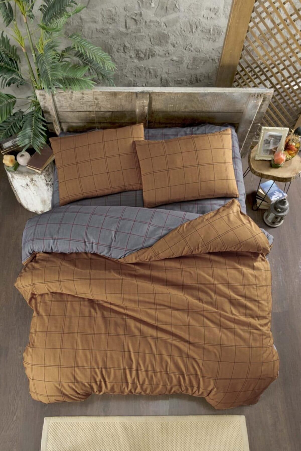 STOREMAX nffashopm Bonita Nevresim Takımı Çift Kişilik 4 Parça 200x220 (Kahverengi/Çift Kişilik) store