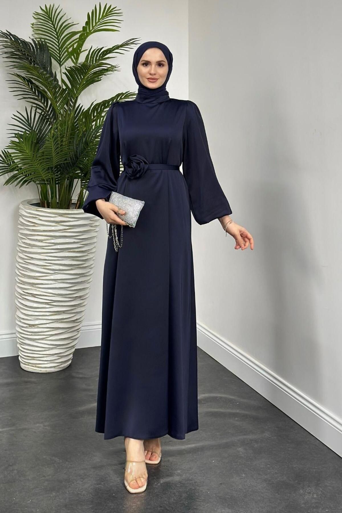 Şulemoda Giyim-Curea pentru rochie de seară Rose Fayette bleumarin 1