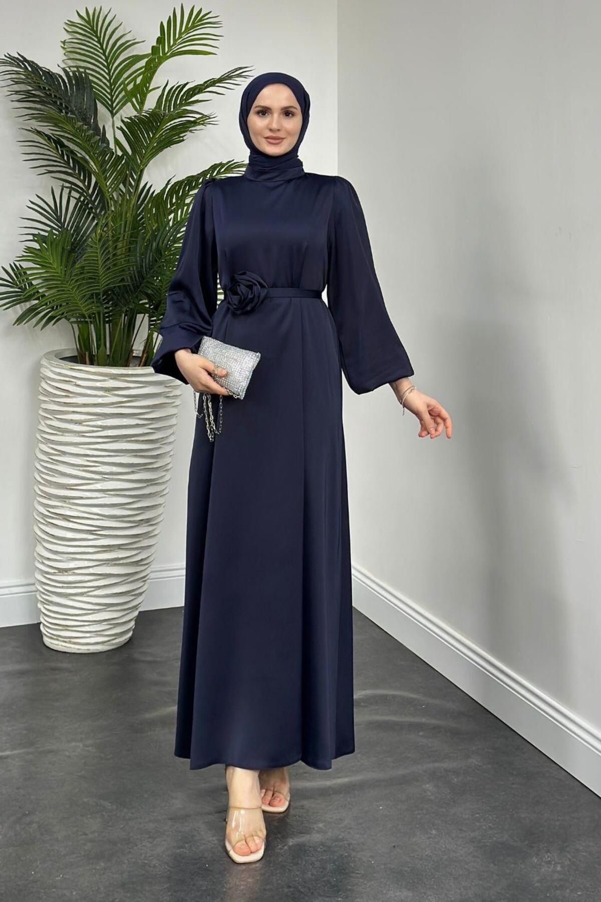 Şulemoda Giyim-Curea pentru rochie de seară Rose Fayette bleumarin 2