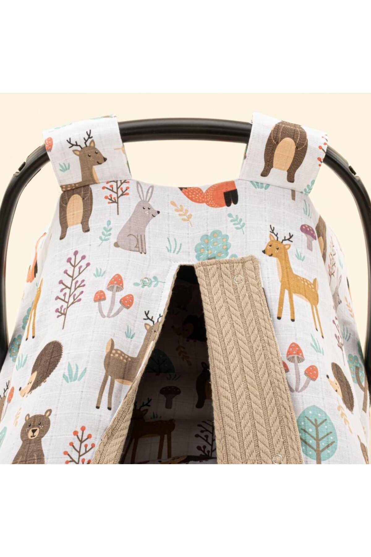 Yunikobaby-Double Sided Stroller Set - Stone Knit, Forest 7