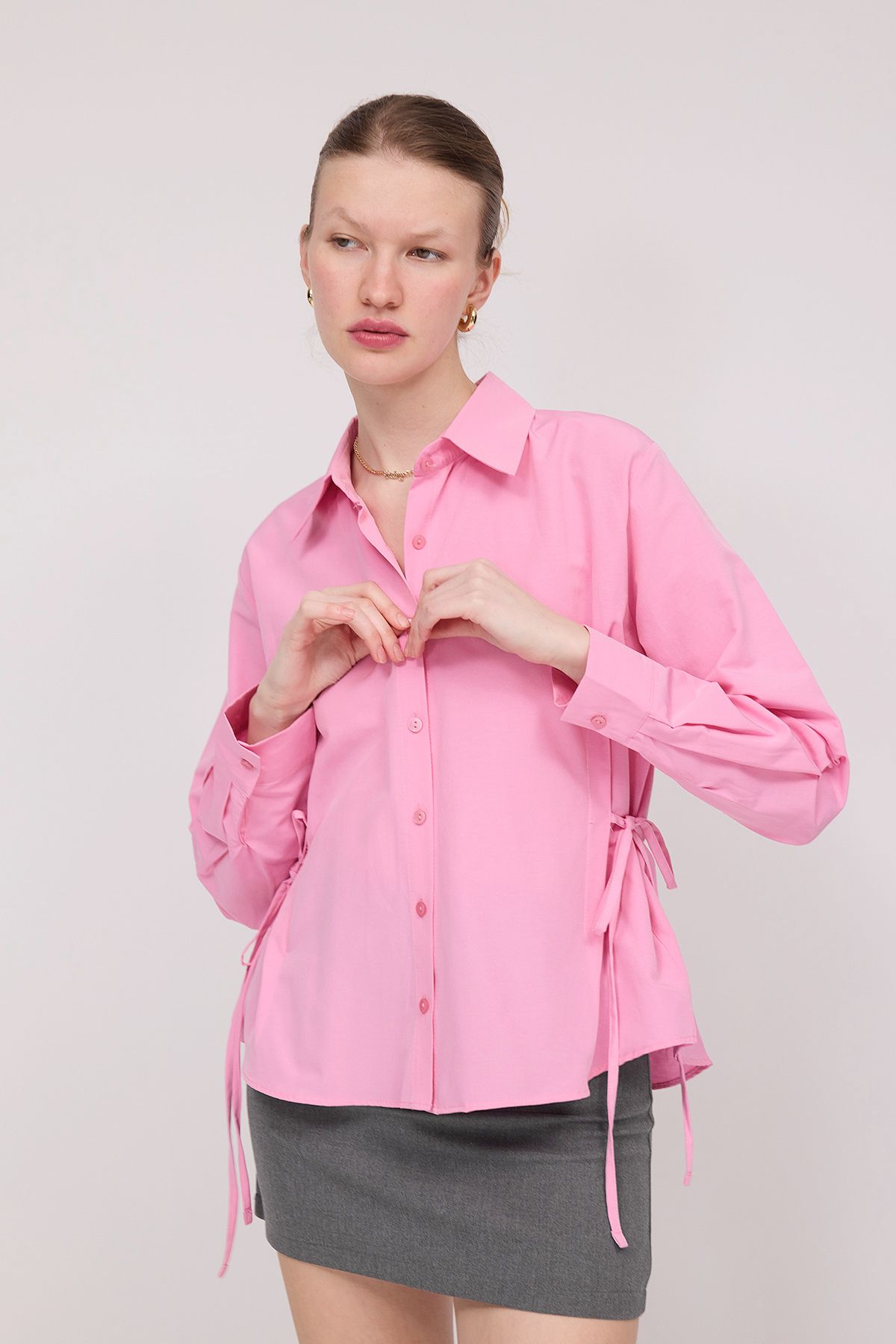 Addax-Binding Side Detailed Button up Shirt - G2004 6