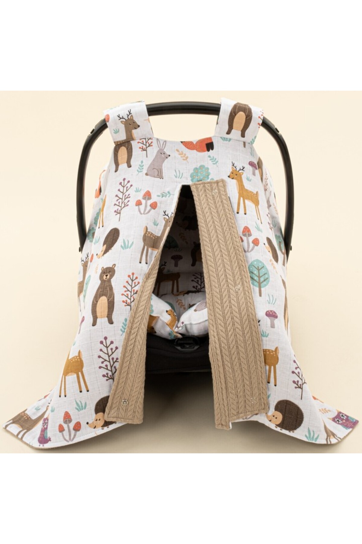 Yunikobaby-Double Sided Stroller Set - Stone Knit, Forest 2