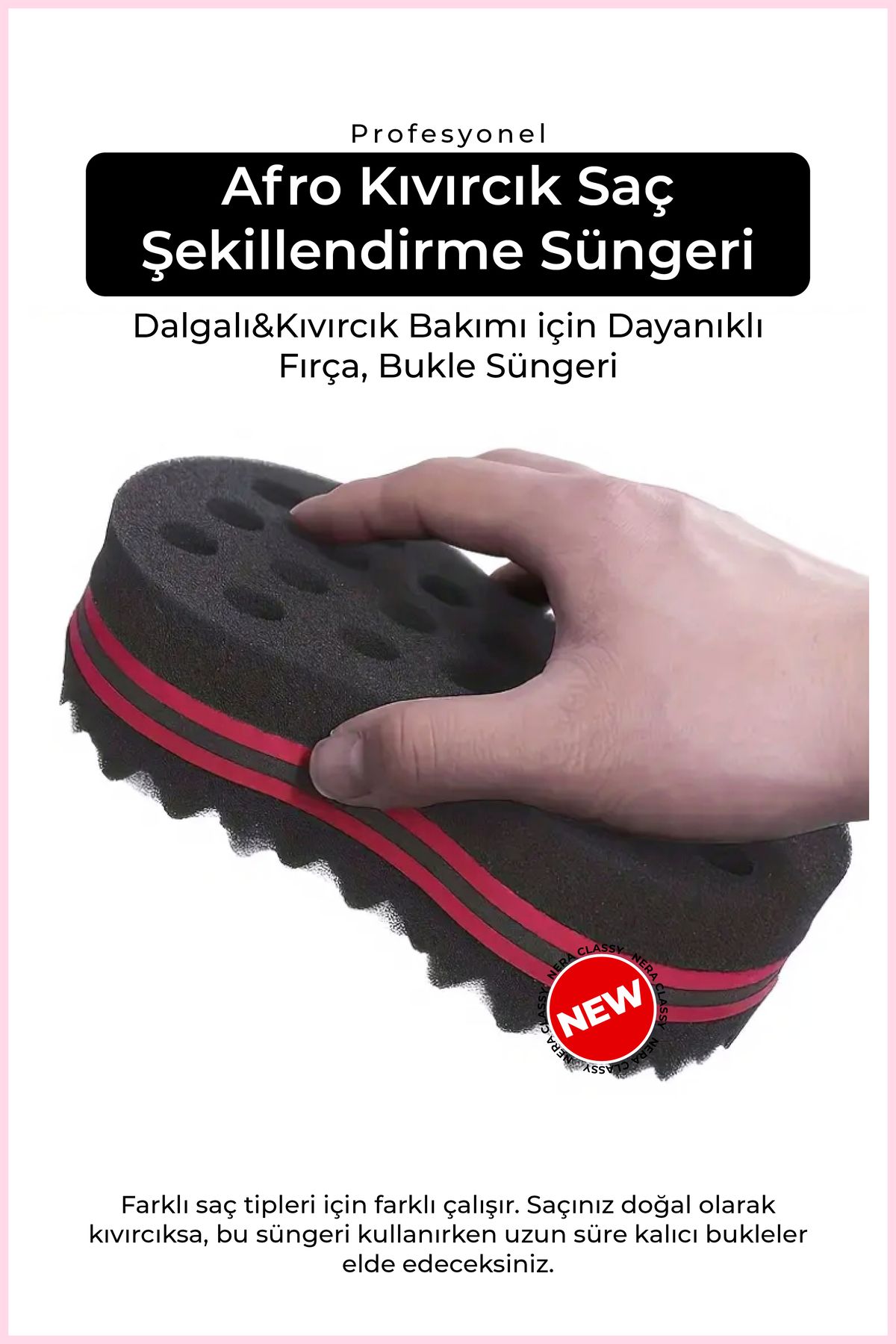 Nera Classy-Afro Curly Hair Styling Sponge - Durable Brush & Curl Sponge 2
