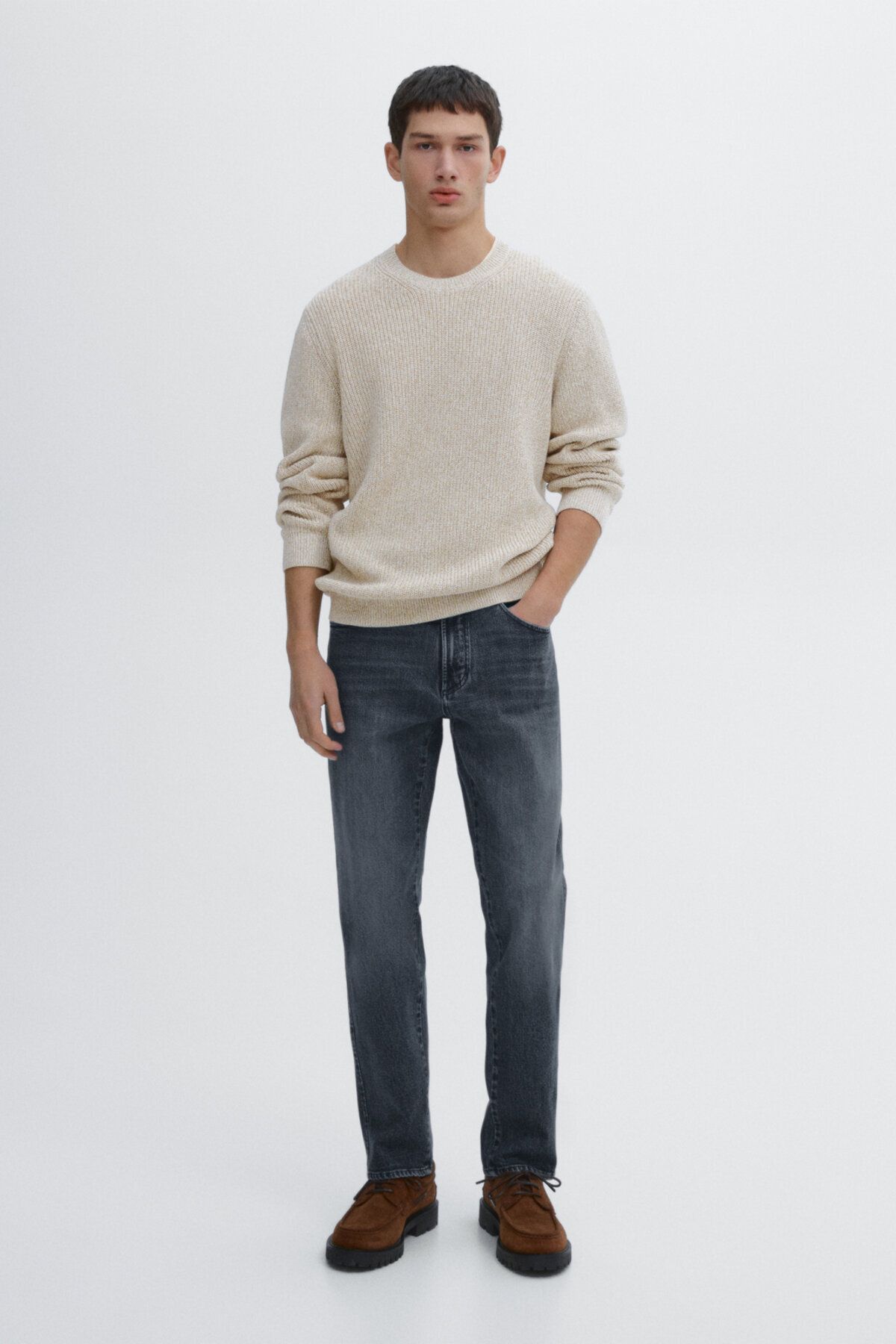شلوار جین مخروطی نخی Massimo Dutti
