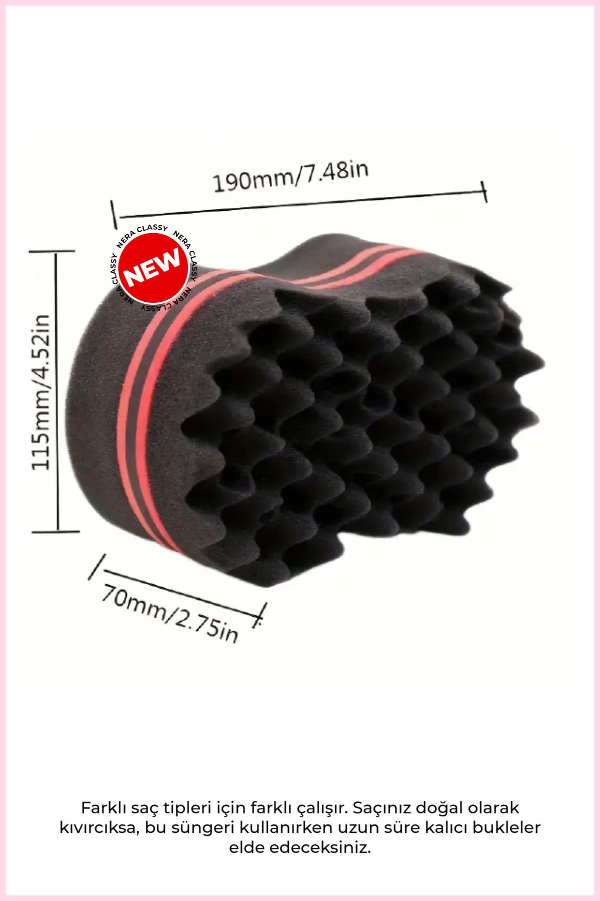 Nera Classy-Afro Curly Hair Styling Sponge - Durable Brush & Curl Sponge 4