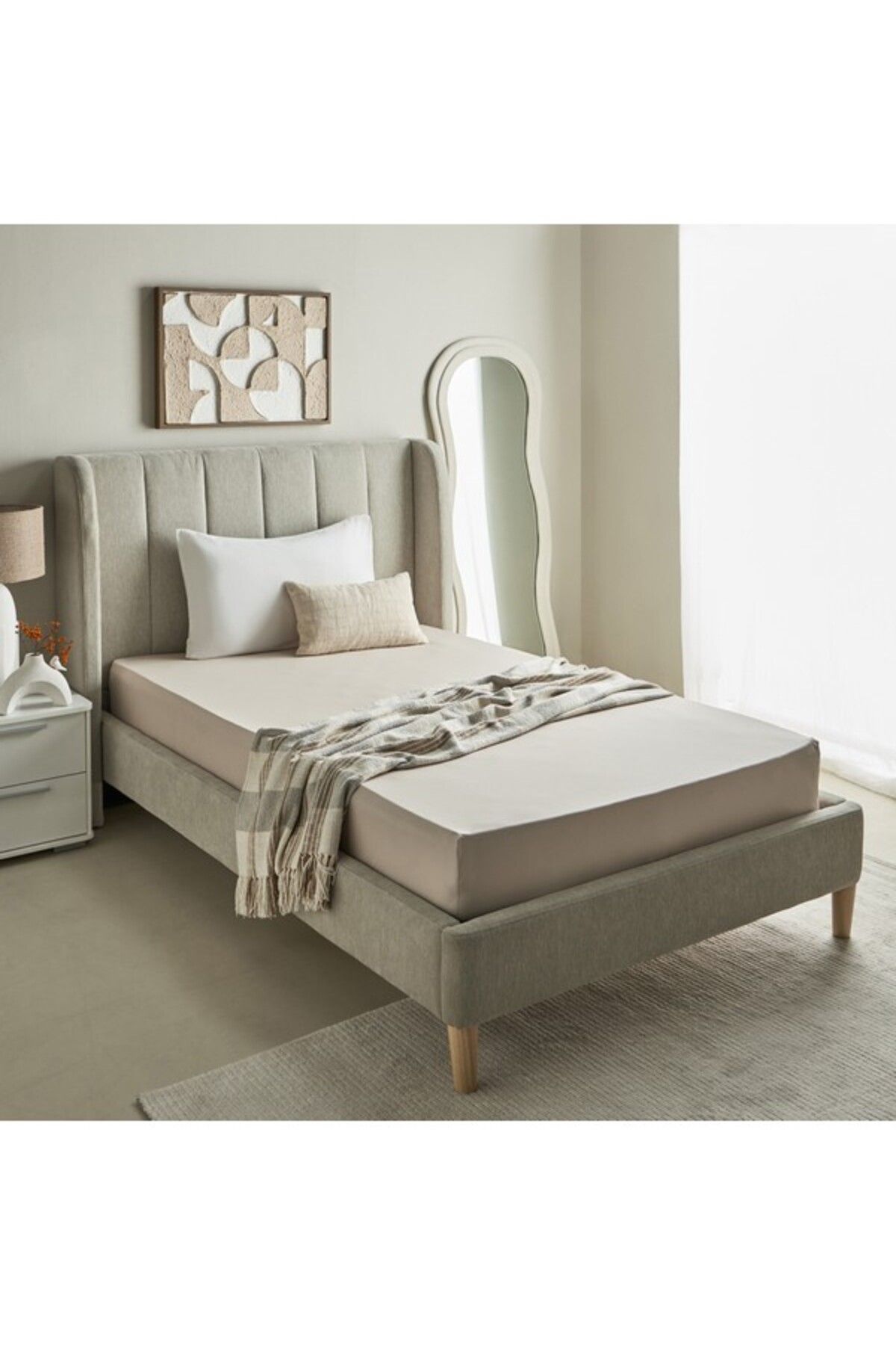 Home Box-Purely-percale 300TC Double Fitted Sheet 140x200+40 cm 7