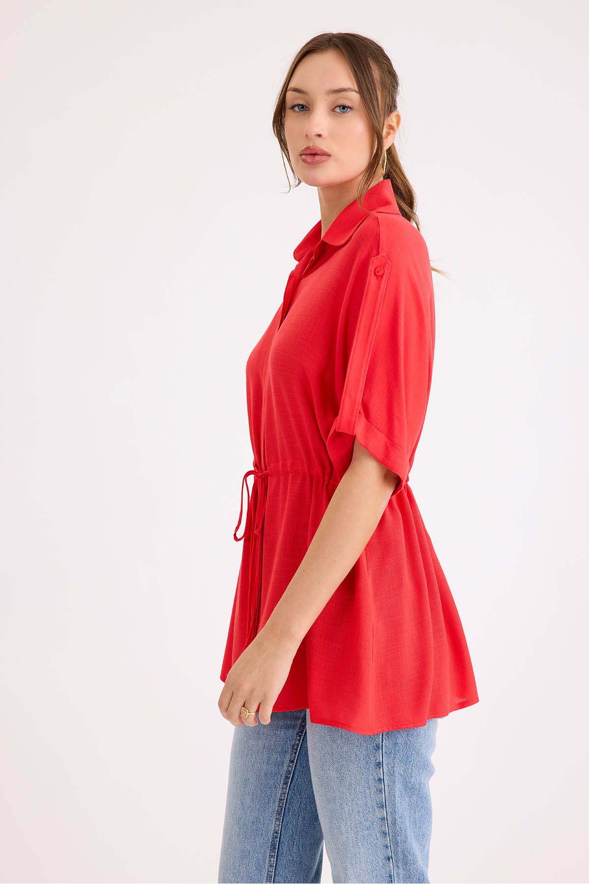 Vitrin-Elastic Waist Off Shoulder Loose Blouse 3