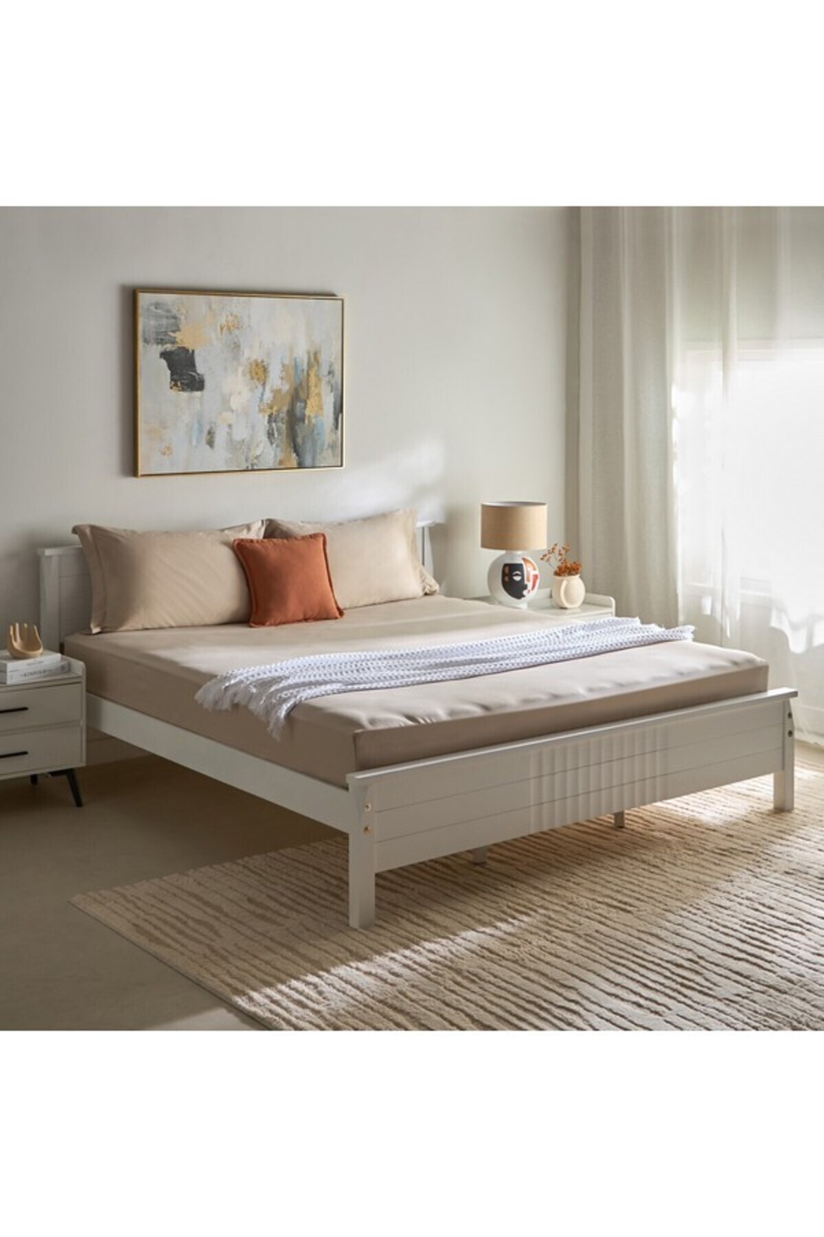 Home Box-Opulent Luxe 400TC Cotton Solid Queen Fitted Sheet 150x200+40 cm 6