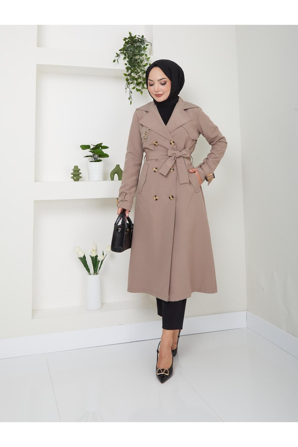 ELBİSHE-Trench Coat with Back Chain Detail 4