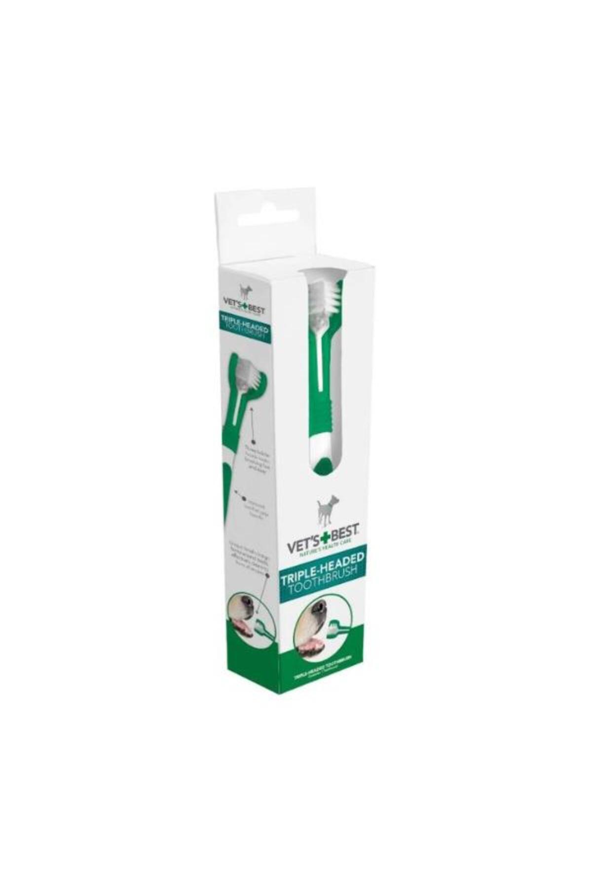Vets Best Köpekler Için Üç Başlı Diş Fırçası 17,5cm