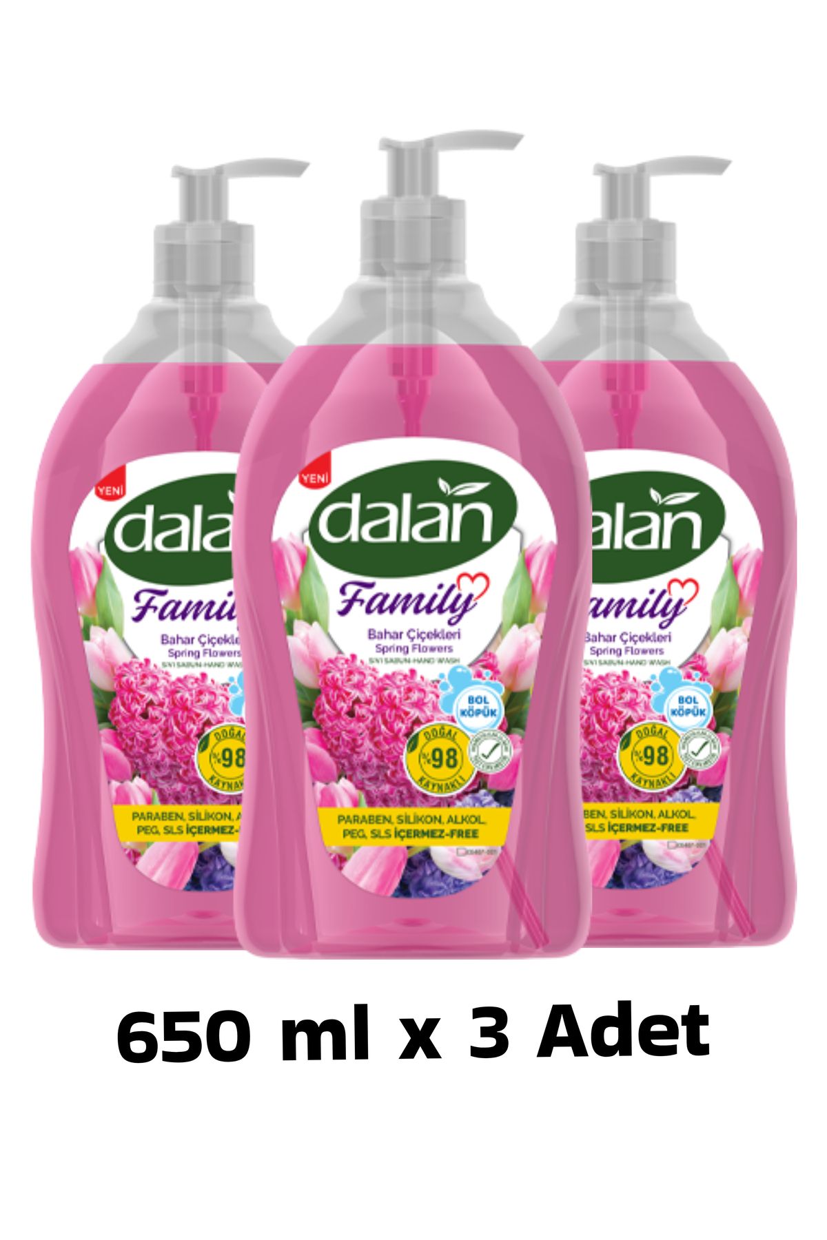 Dalan Sıvı Sabun Bahar Çiçekleri 650 ml X 3 Adet