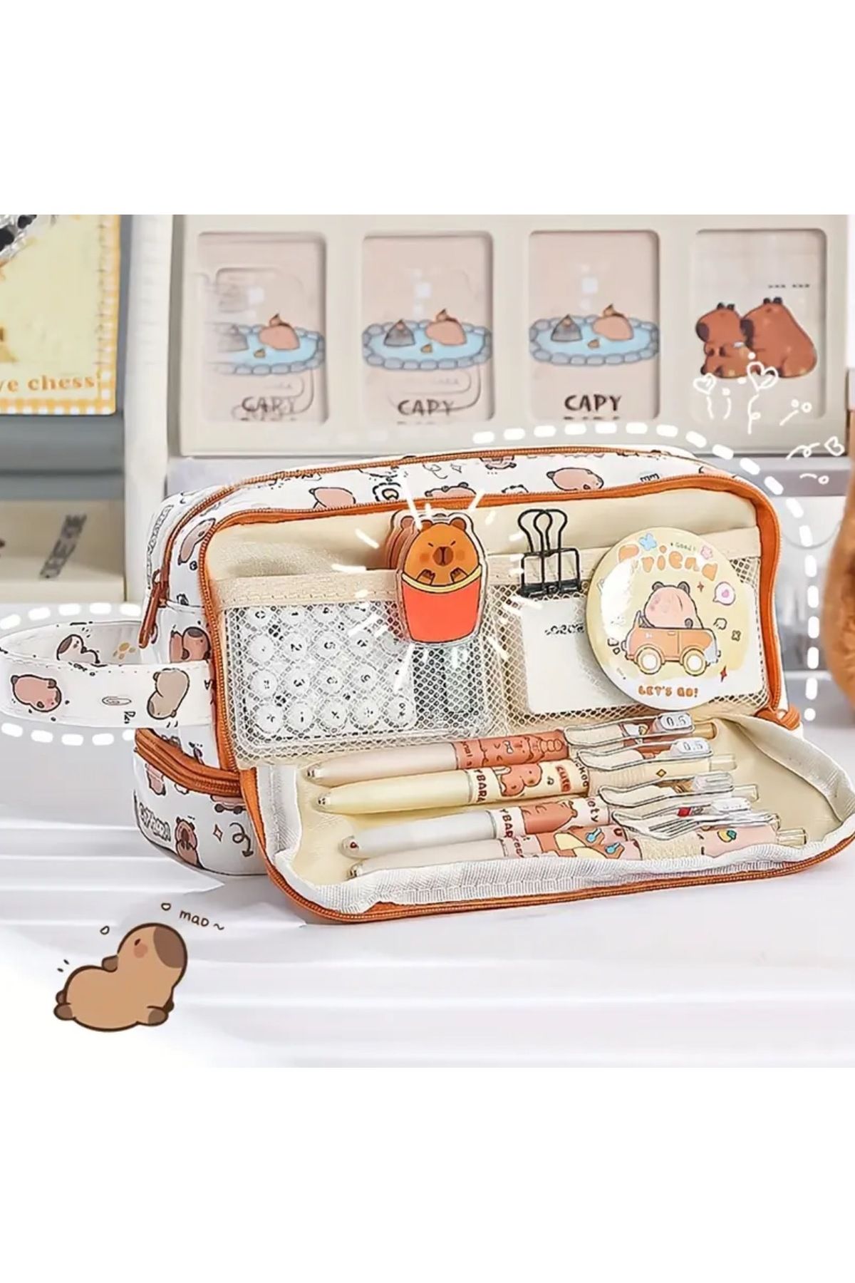 Kawai-Capybara Capybara Double Layer Large Capacity Pen Holder 2