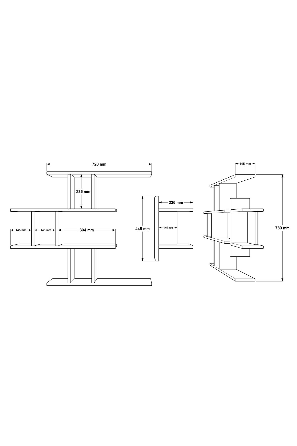 Shelf 25 Duvar Rafı Sepet-Antrasit WL25-SA - 5