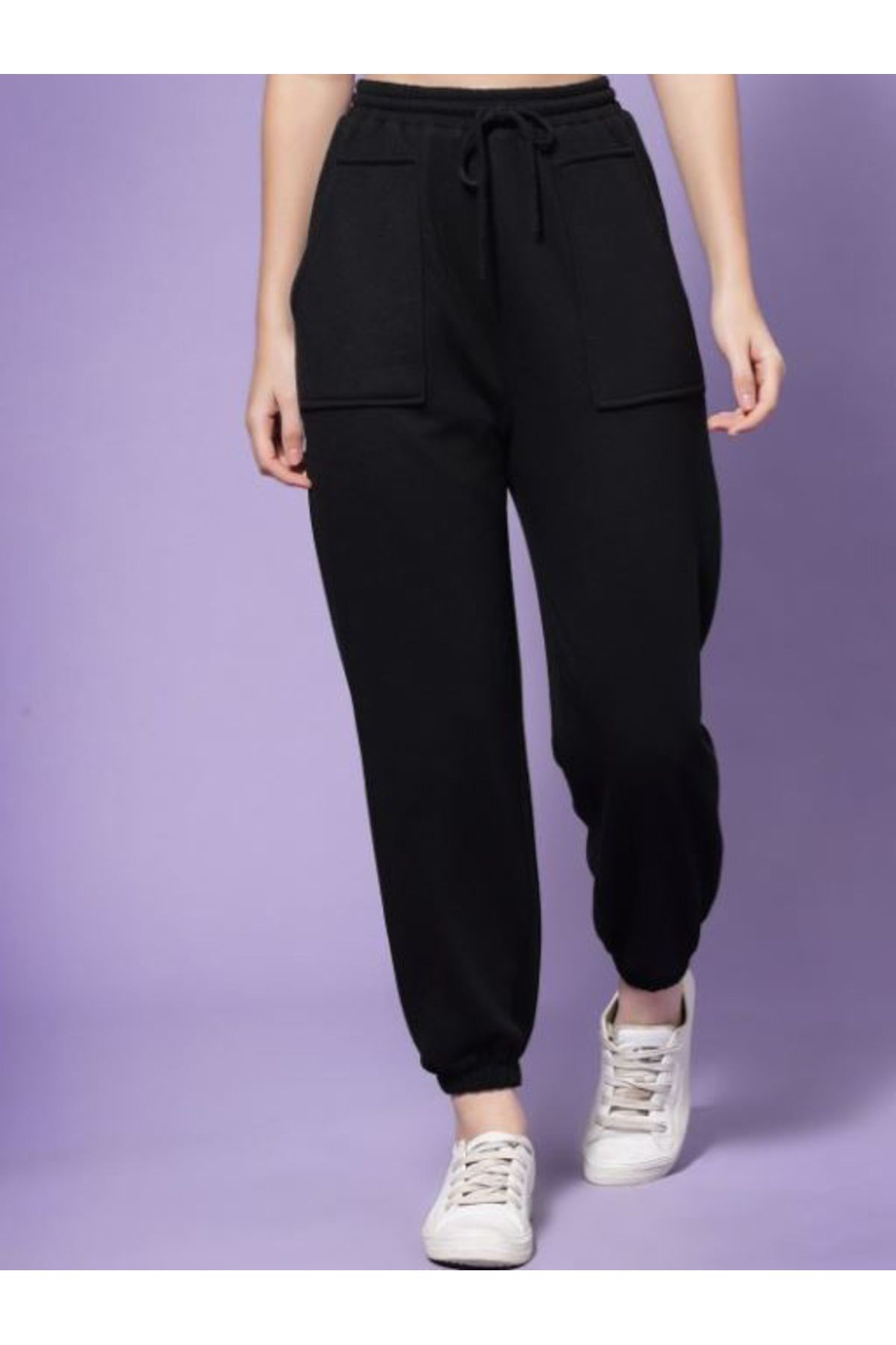 Kassually By Styli-Solid Cuffed Joggers with Drawstring 2