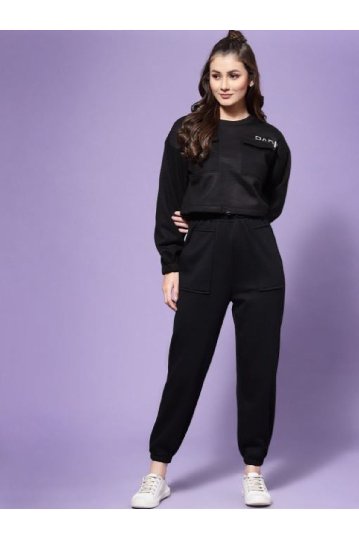 Kassually By Styli-Solid Cuffed Joggers with Drawstring 5