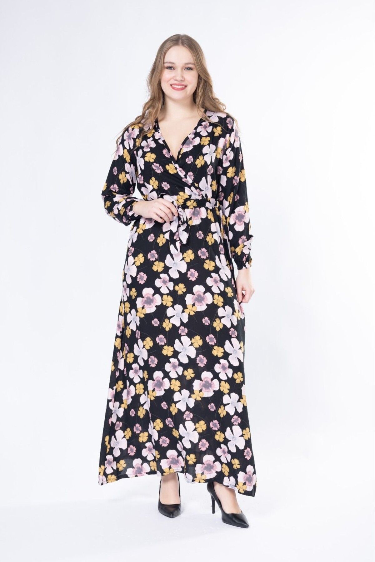 mervemoda-Summer Woven Long Sleeve Long Dress 2