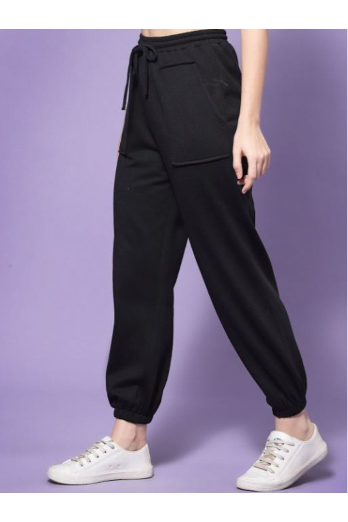 Kassually By Styli-Solid Cuffed Joggers with Drawstring 3