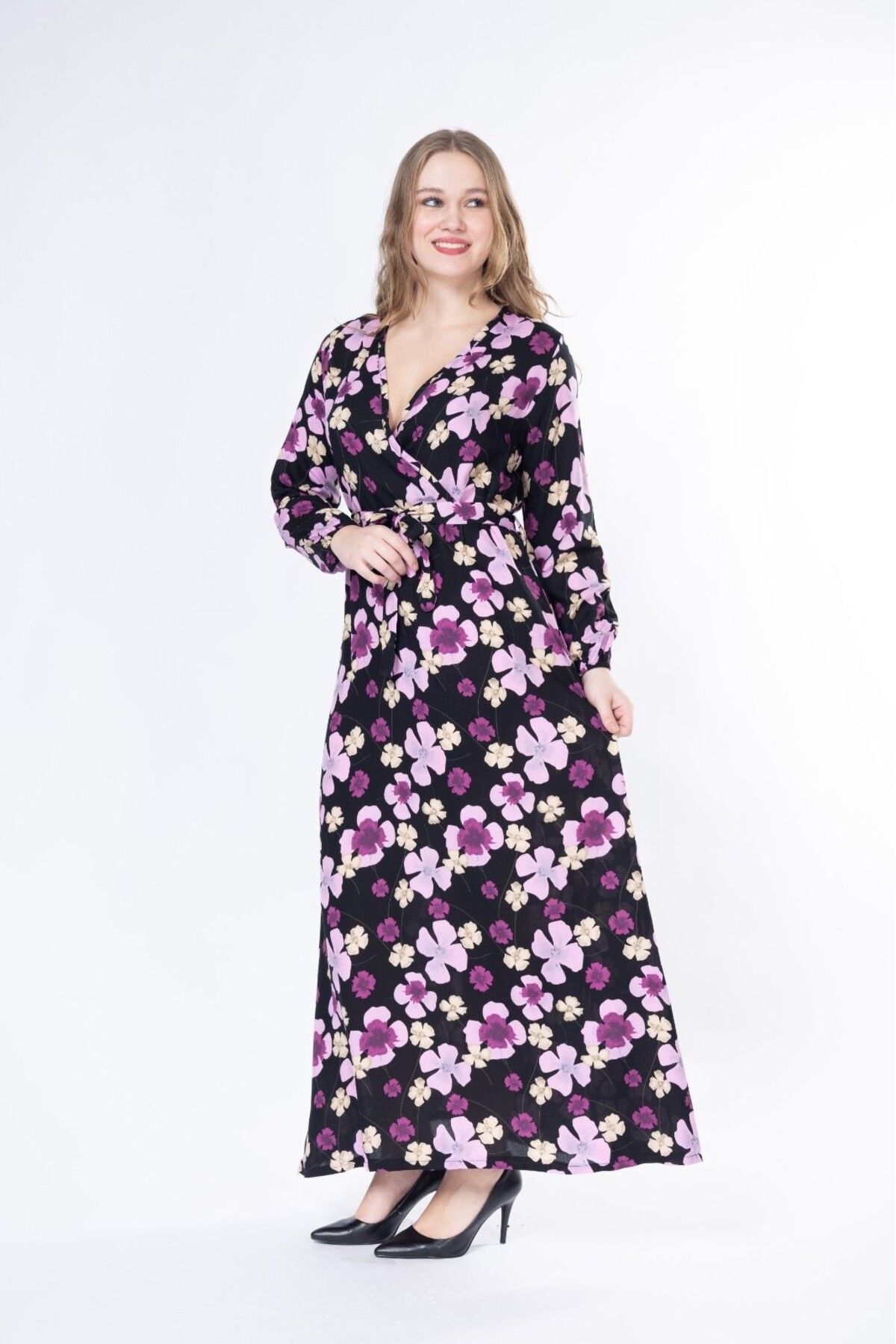 mervemoda-Summer Woven Long Sleeve Long Dress 5