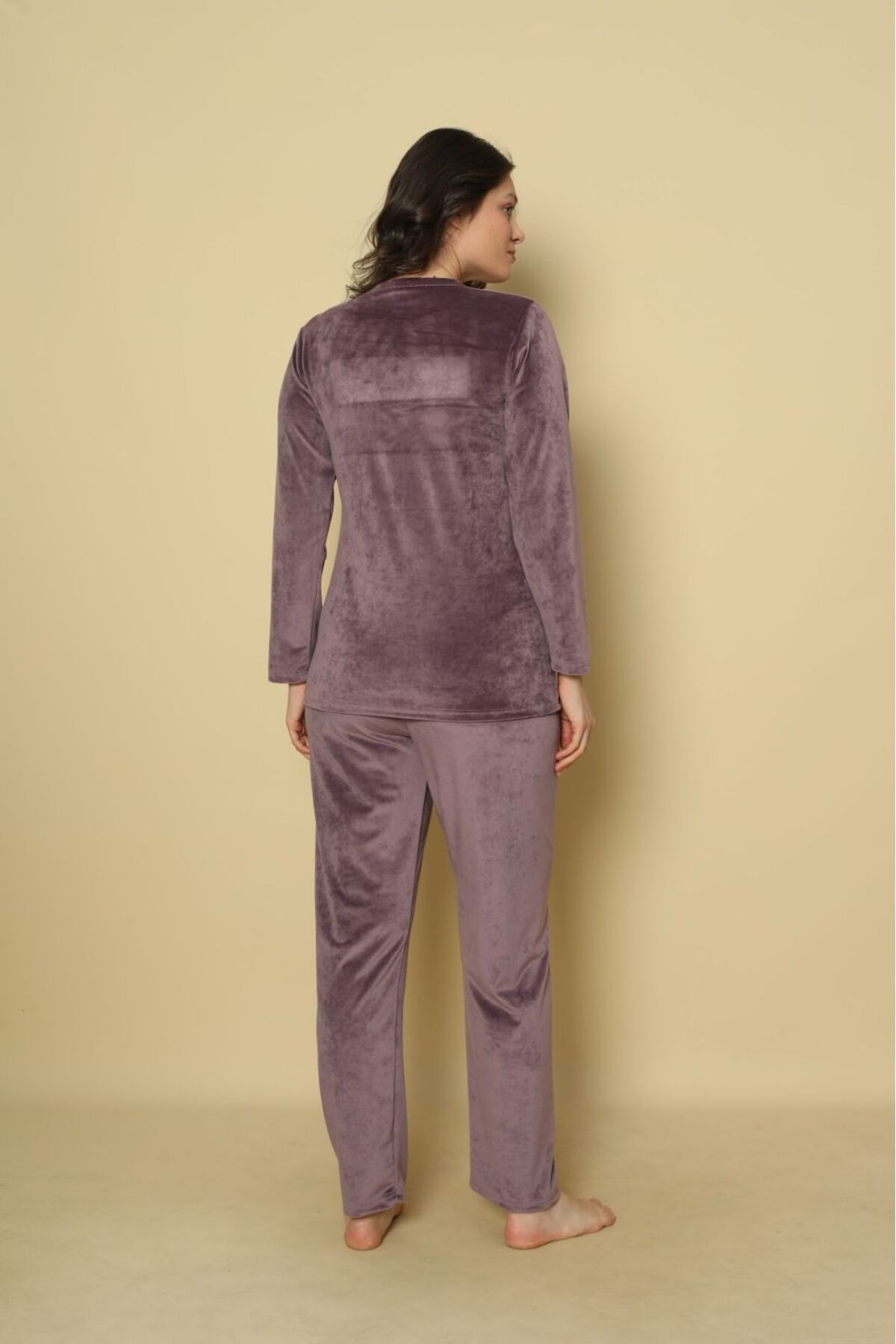 Sude HOMEWEAR-Sude Pink Velvet Magic Pajama Set 3