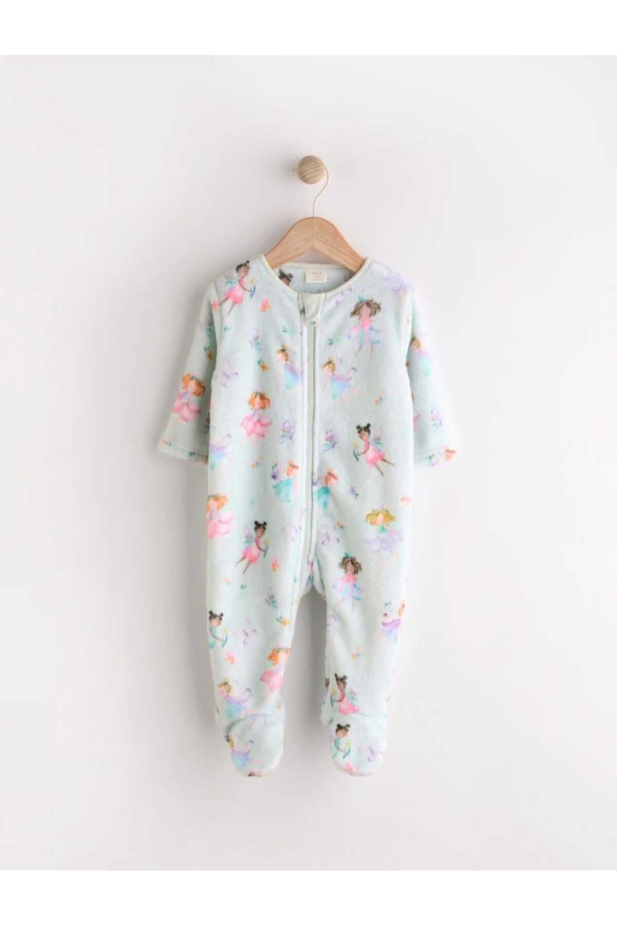 Next Baby-Fleece Patterned Zippered Jumpsuit 1