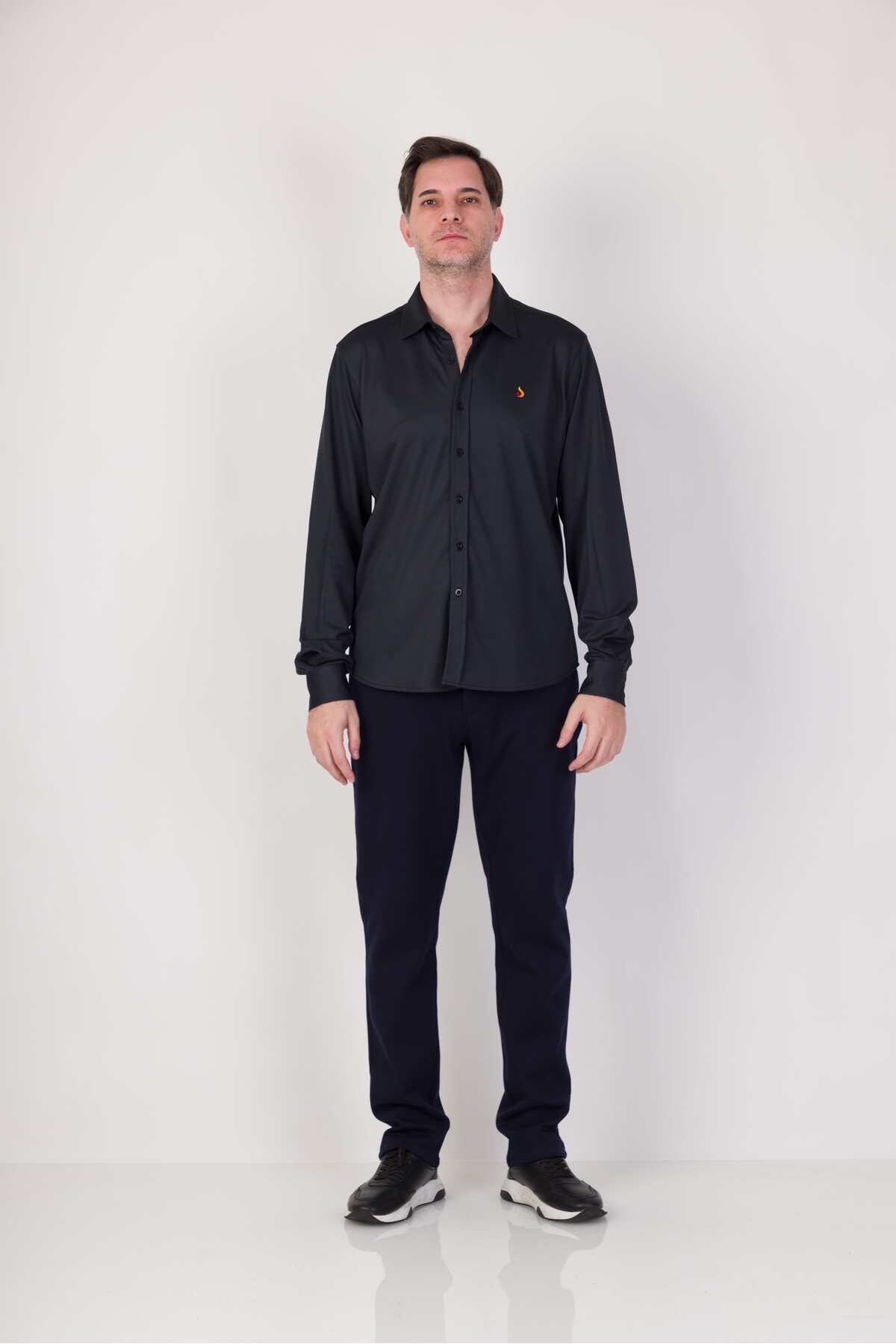 ACC WEAR Premium Uzun Manşet Kol Gömlek Antrasit görsel 4