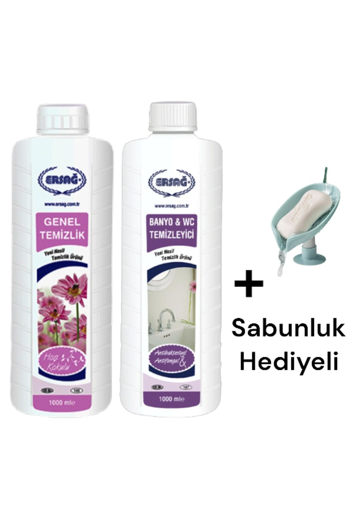 Ersağ Genel Temizlik 1000 ML -Banyo Wc Temizleyici 1000 ML+ ( Sabunluk ) 105- 95