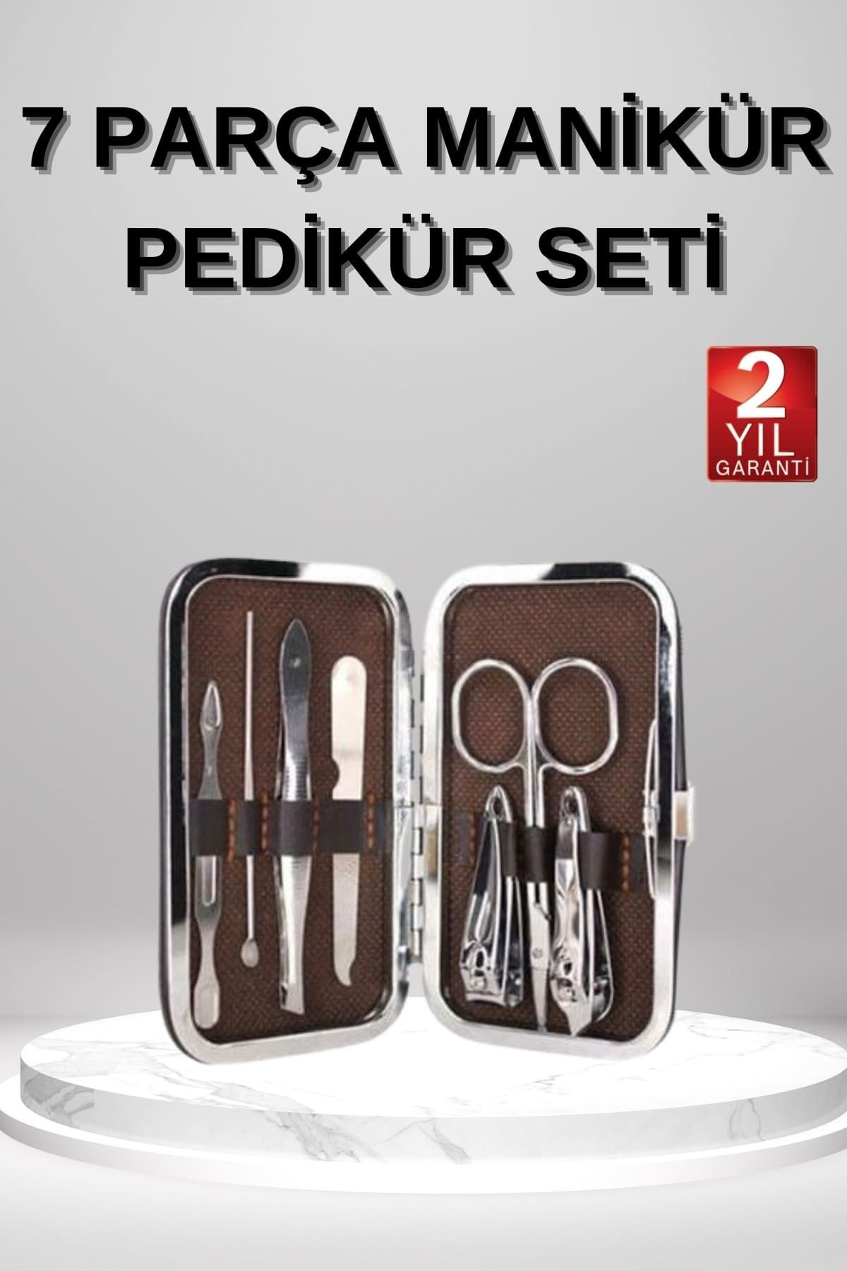 ASTRALTECH 7 Parça Manikür Pedikür Seti El Ayak Bakımı Çantalı Paslanmaz Çelik