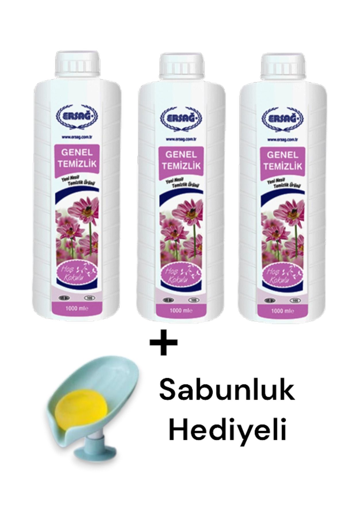 Ersağ Genel Temizlik (3 ADET) 1000 ML + ( Sabunluk Hediye'li ) 105-50