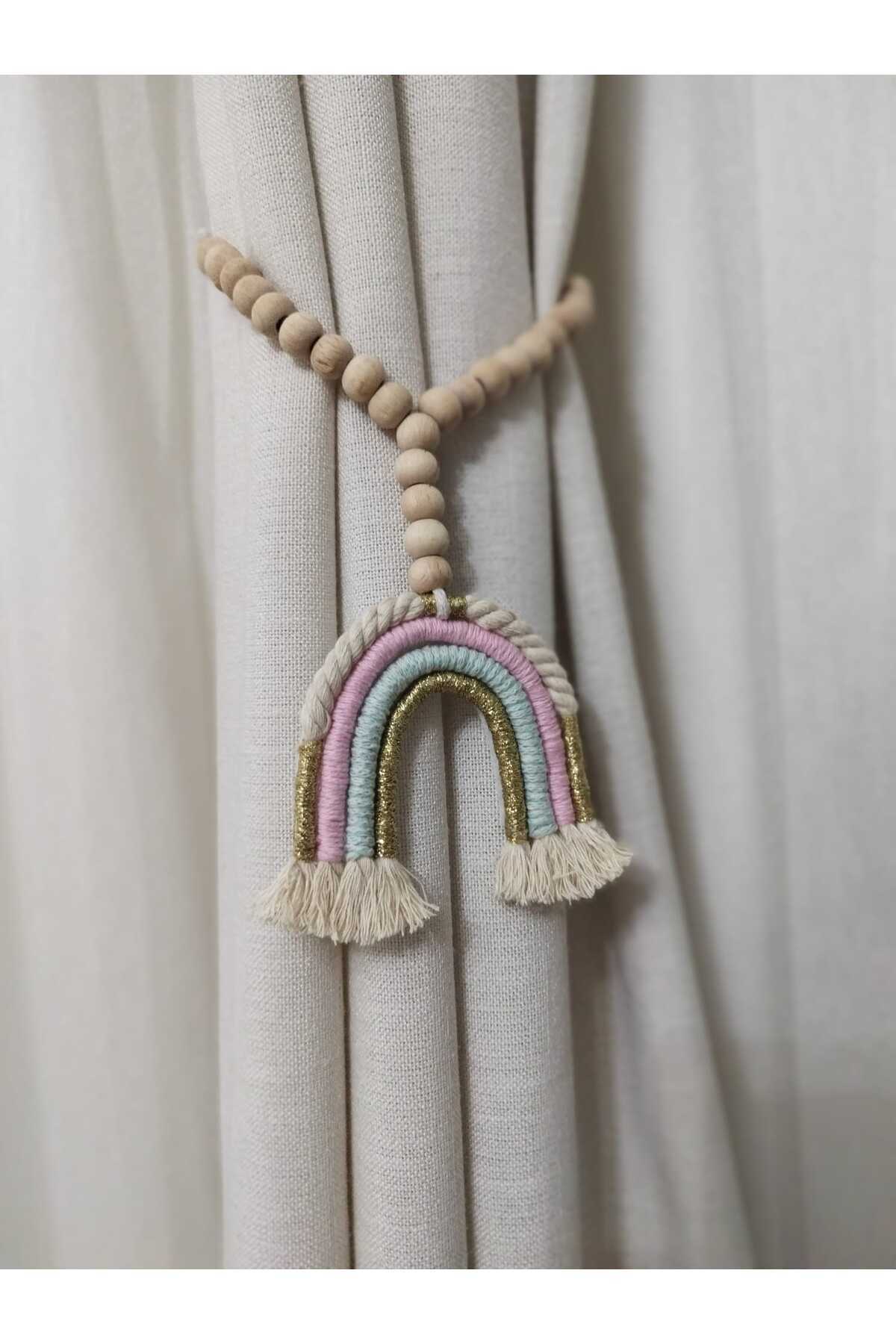 AFRALYAHOME Bebek Çocuk Odası Gökkuşağı Perde Aksesuarı Perde Bağlama Aksesuarı Perde Bağı fotoğrafı 5 (önizleme)