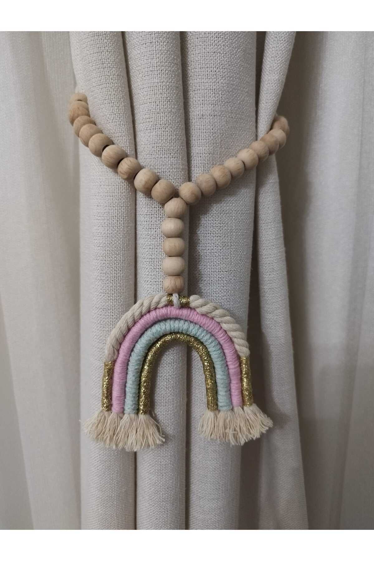AFRALYAHOME Bebek Çocuk Odası Gökkuşağı Perde Aksesuarı Perde Bağlama Aksesuarı Perde Bağı fotoğrafı 4 (önizleme)