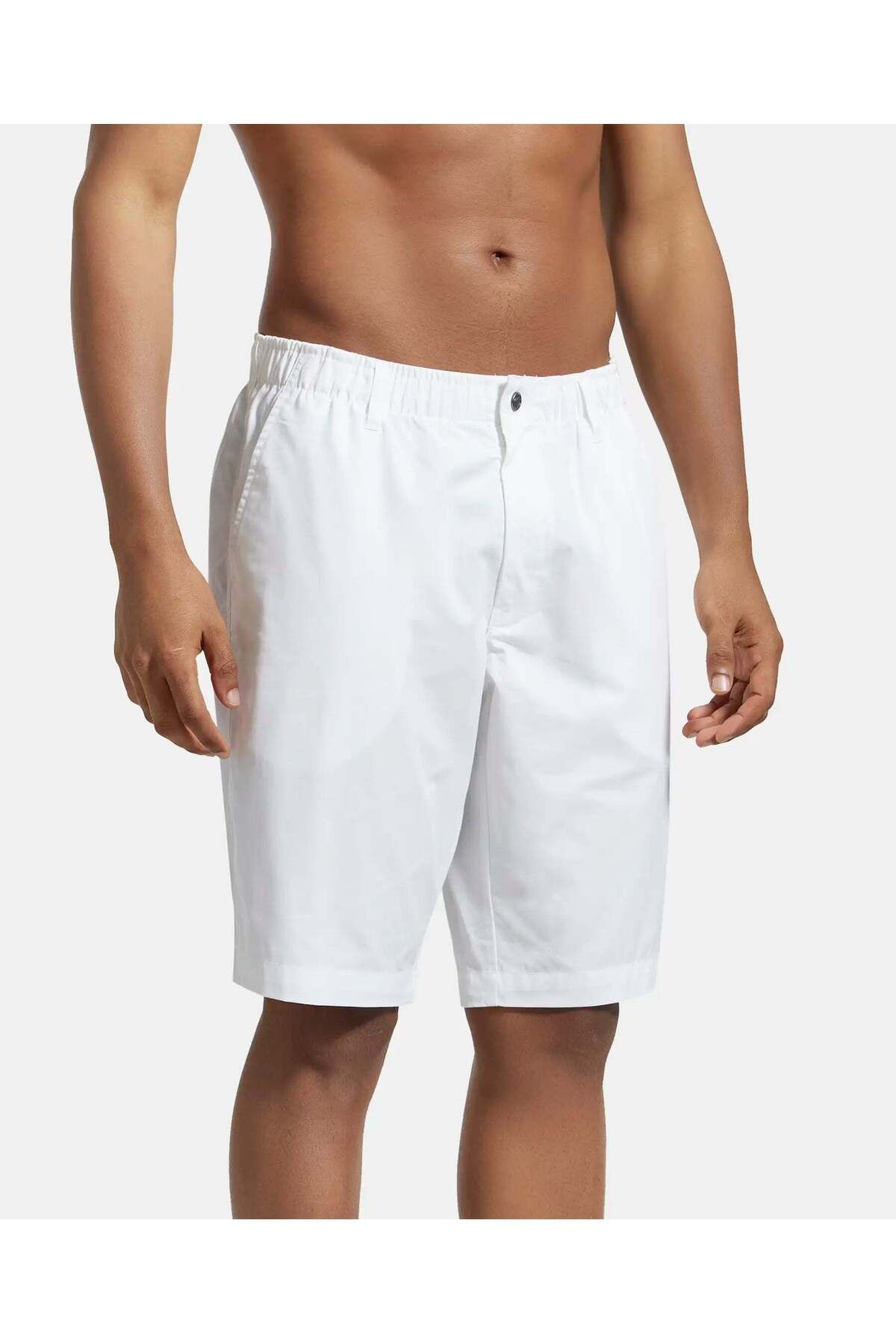 JOCKEY-INERNATIONAL COLLECTION STRAIGHT FIT SHORTS 1203-01 White 1