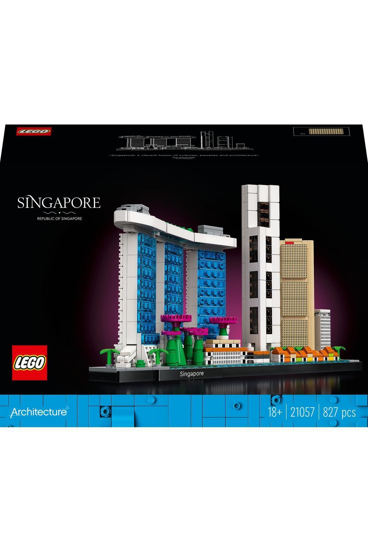 LEGO لگو ست ساختمان کلکسیونی برای بزرگسالان معماری سنگاپور 21057 (827 قطعه)