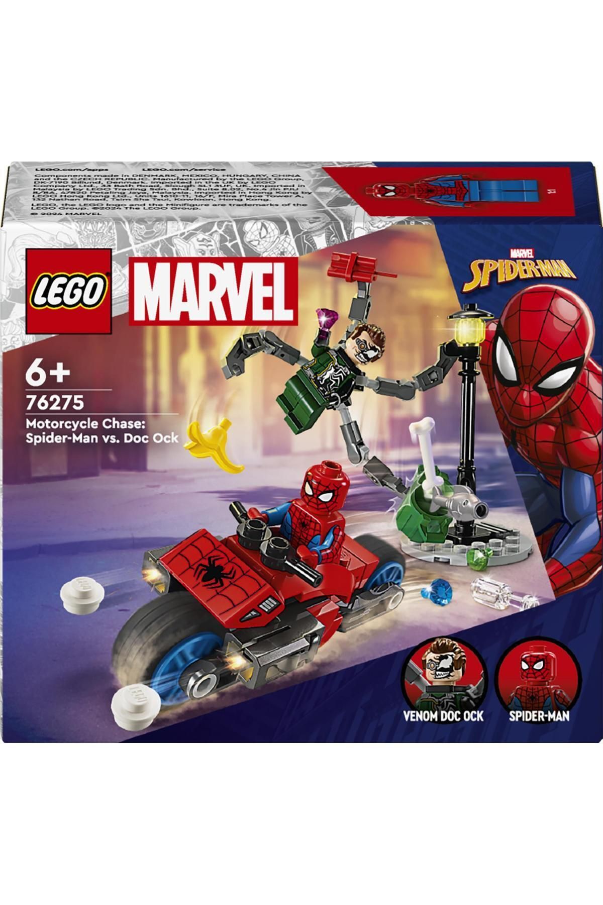 ست ساخت موتور سیکلت تعقیب اسپایدرمن LEGO® Marvel (77 قطعه) | مناسب برای سن 6 سال به بالا LEGO