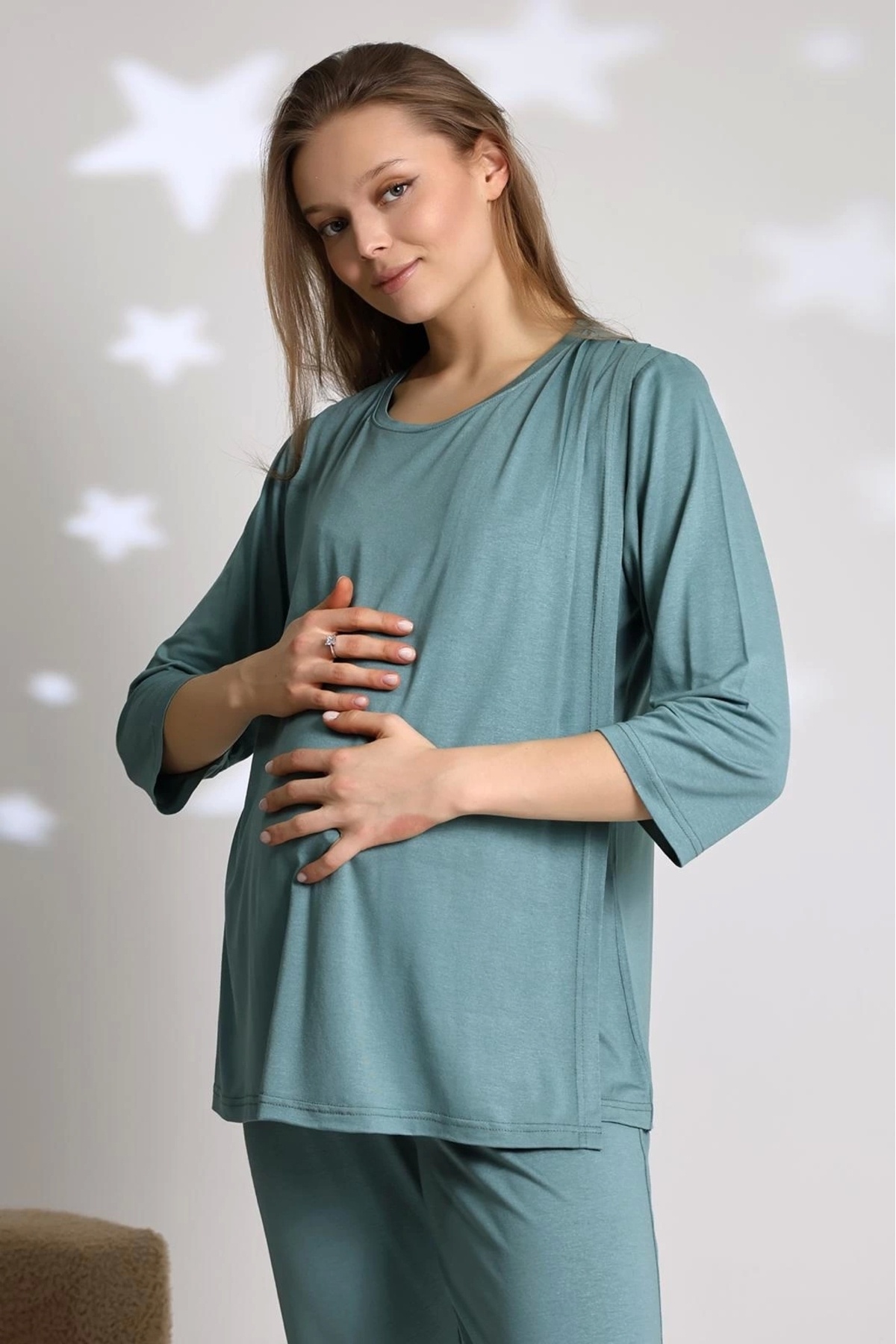 LadyMina Pijama Yumuşak Dokulu Hamile Lausa Pijama Takım