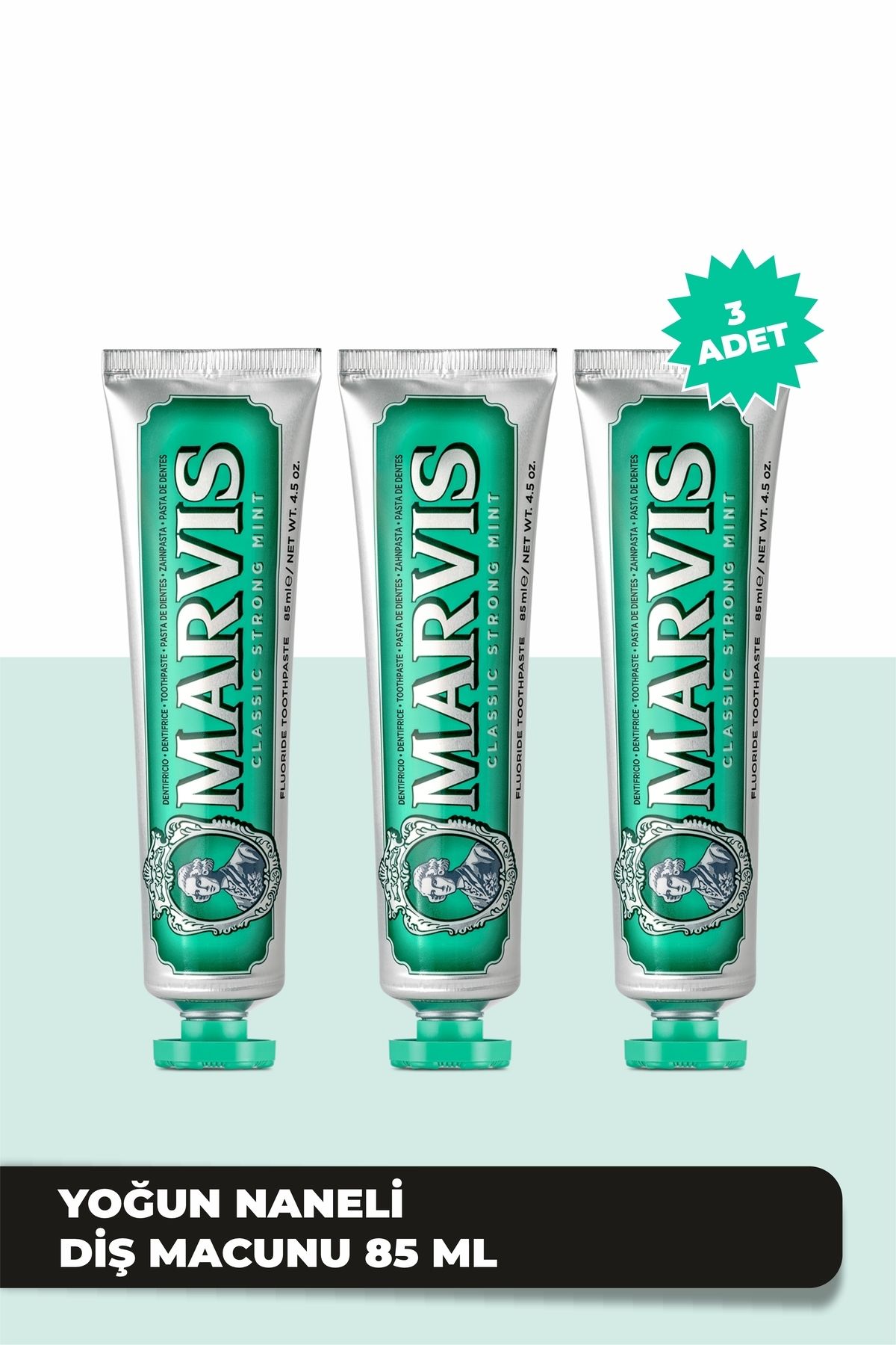 خمیردندان خمیر دندان نعناع قوی کلاسیک 85 میل X 3 قطعات سودمند ماوریس Marvis