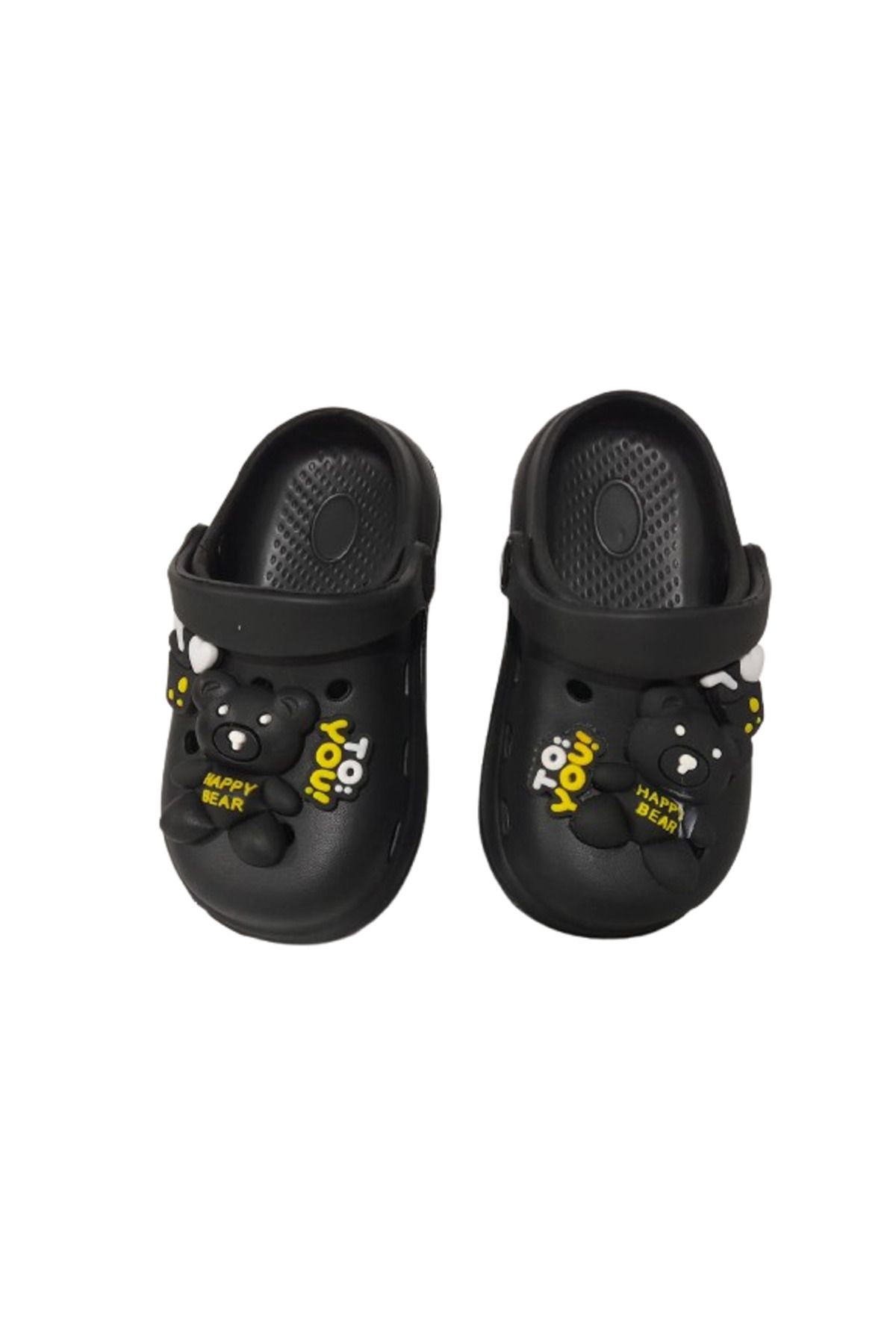 Akım-Baby Kids Černá barva Teddy Bear Figured Protiskluzové ortopedické sandály Pantofle 5