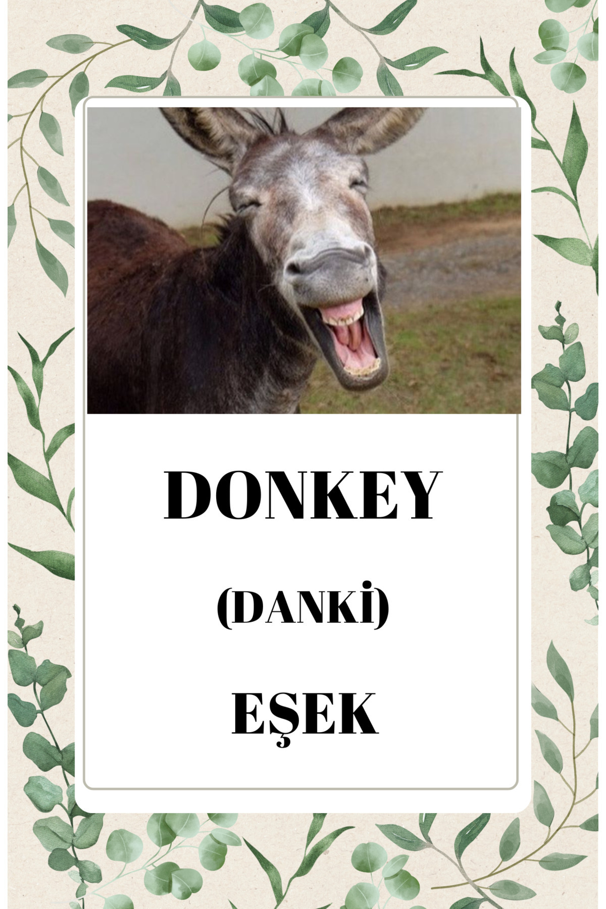 Baby İngilizce Hayvanlar Eğitim Seti Flash Kartları fotoğrafı 4 (önizleme)