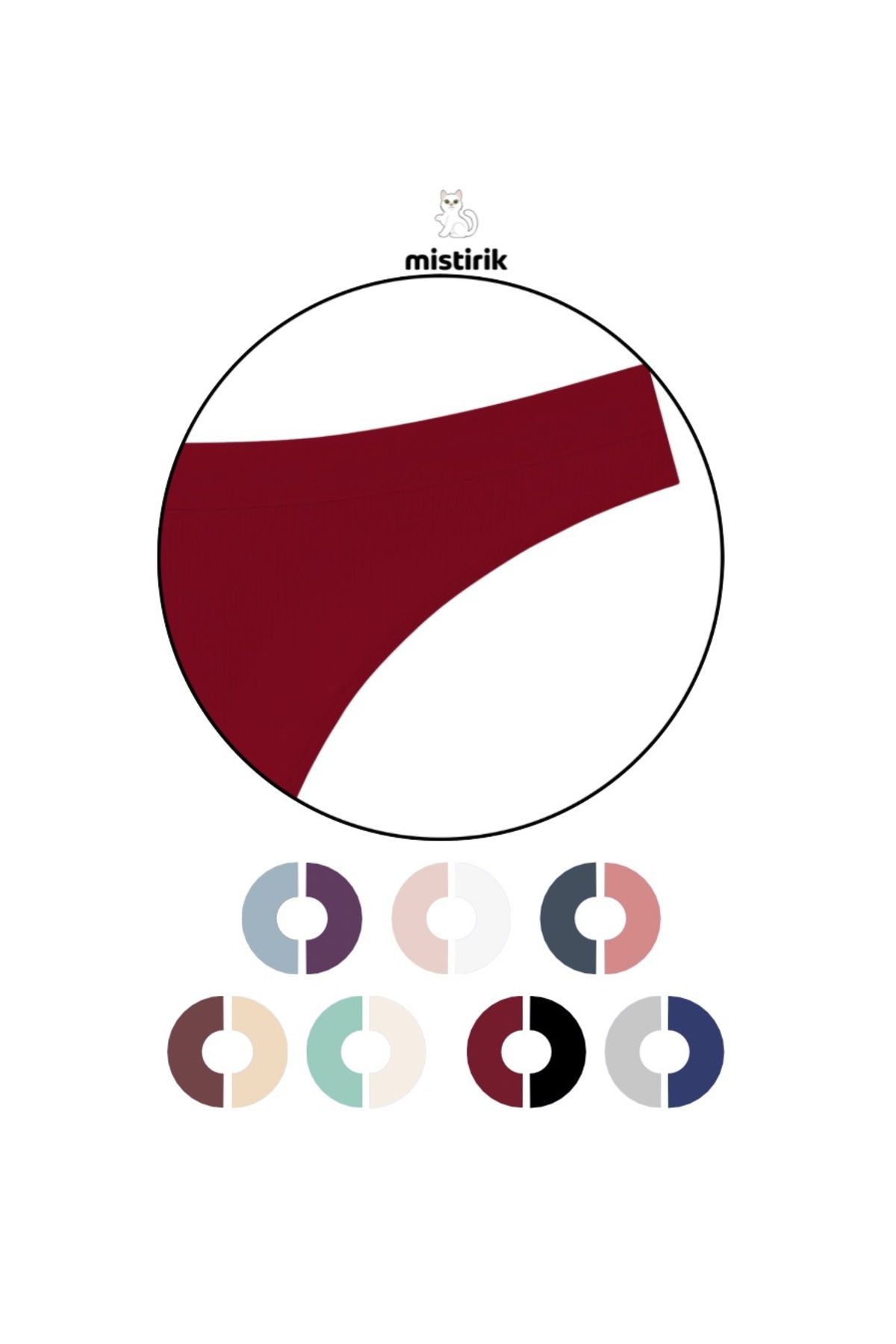 MİSTİRİK-Paulo Model Corded String Βαμβακερό στρινγκ Εύκαμπτο μοντέλο Claret Red Χρώμα 3