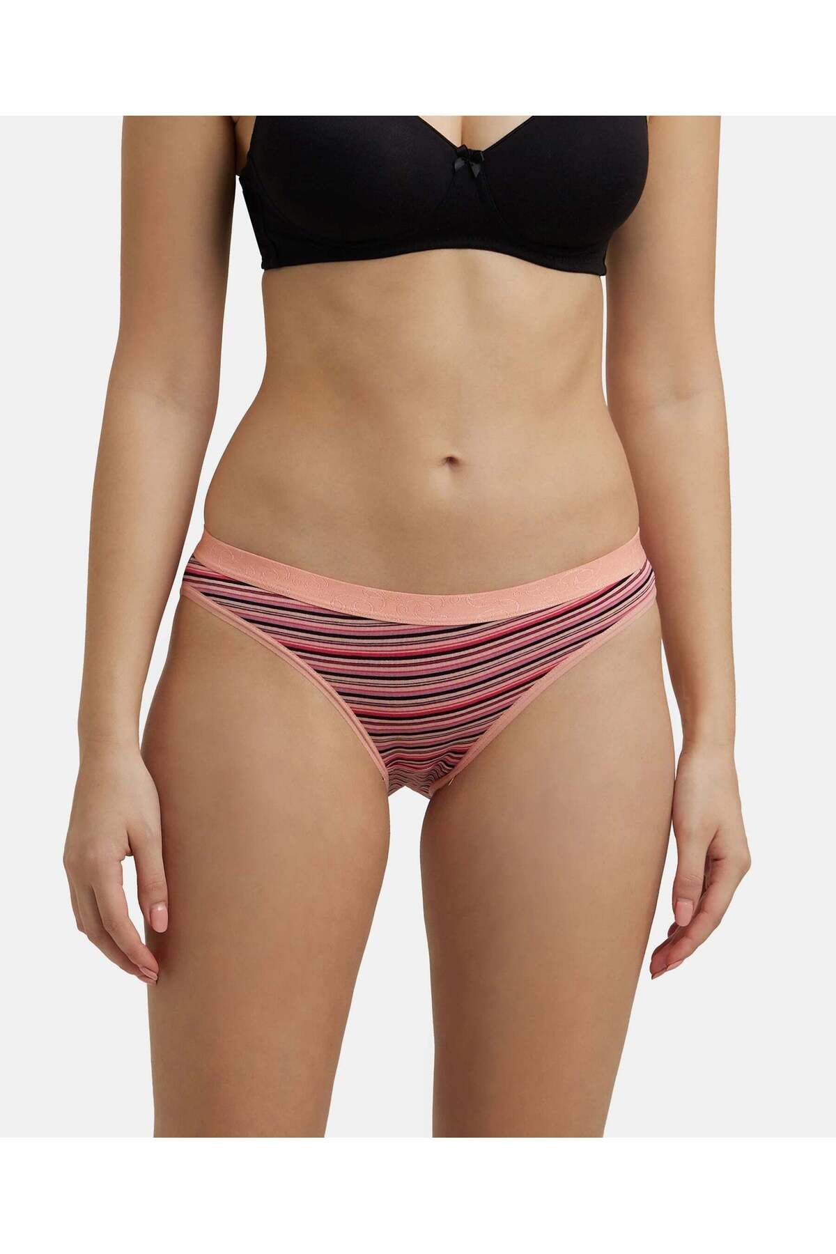 JOCKEY-Low-waist Bikini Panties with Outer Elastic (Pack of 5) 3005-05 Multicolor 2