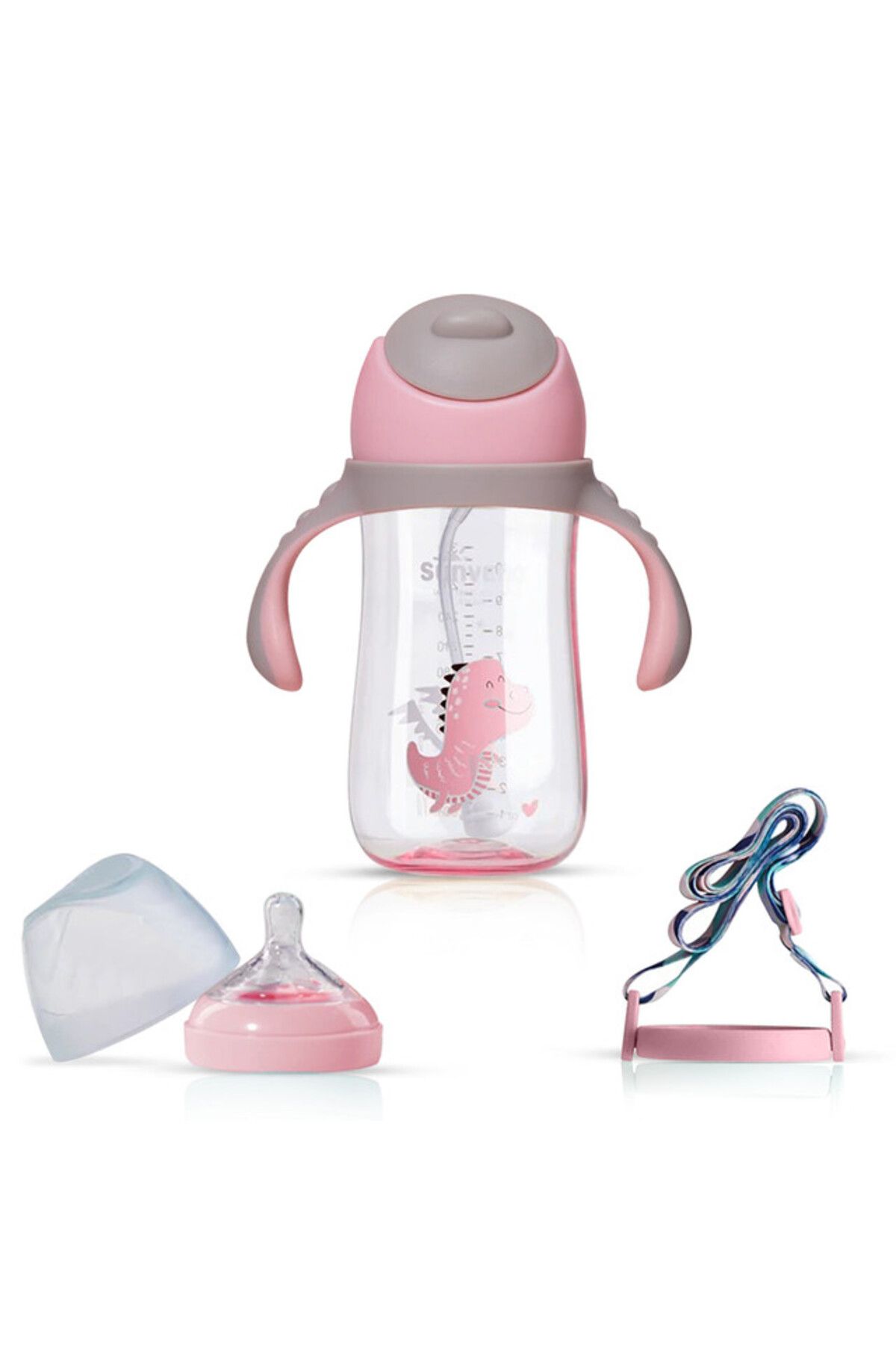 Sunveno-Water Cup/Feeding Bottle 300ml - Pink 1