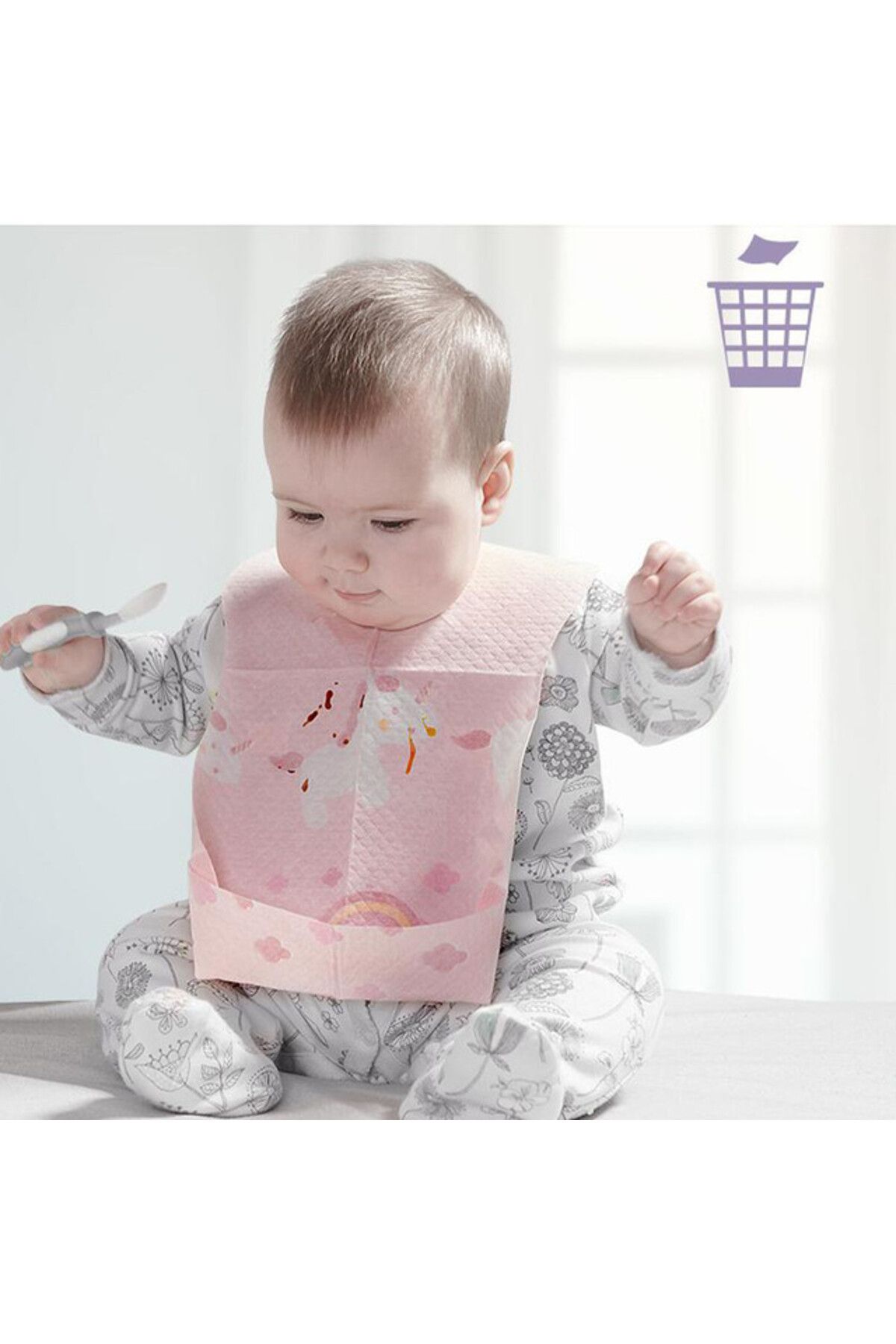 Sunveno-Disposable Baby Bibs - 20 pcs - Pink 4