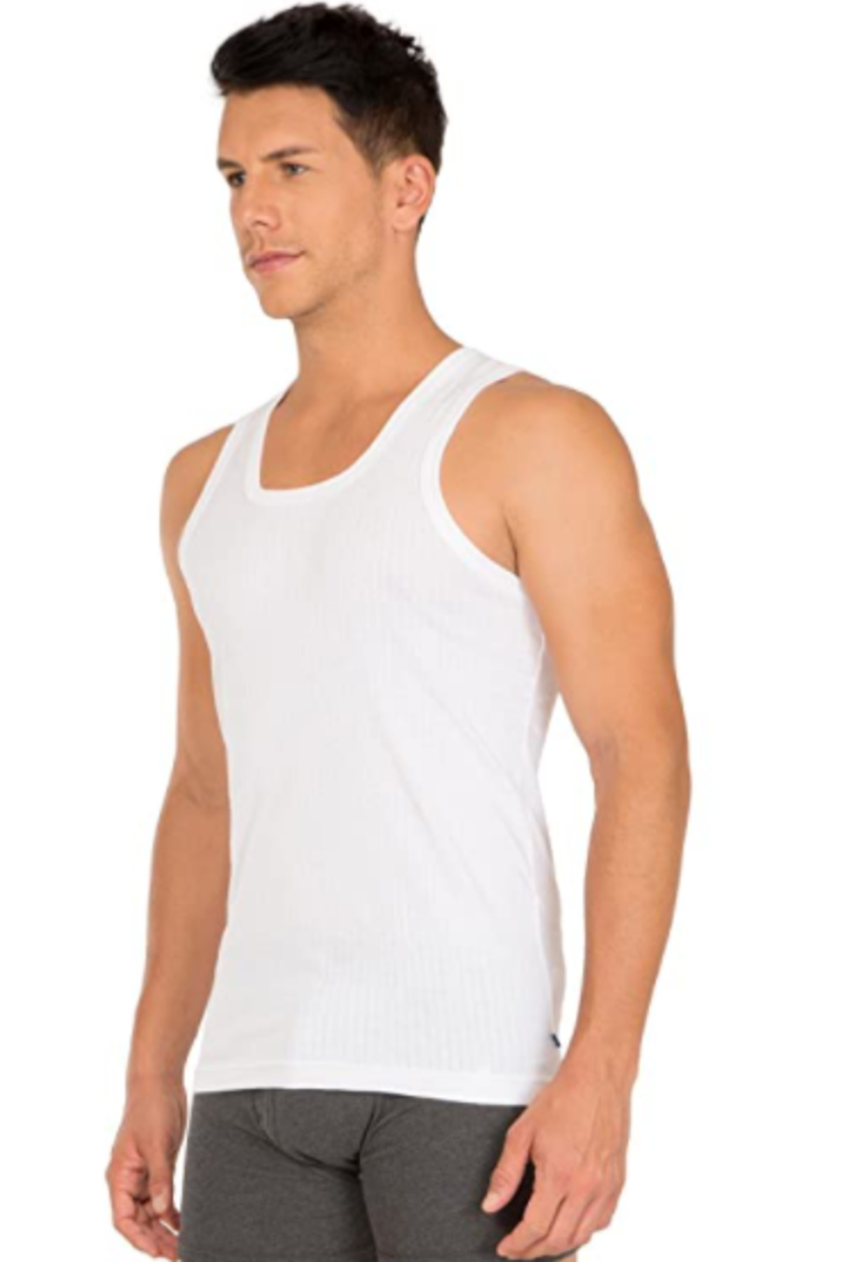 JOCKEY-Comfort Plus Drop Needl Vest 2Pcs Pck 8816-02 White 3