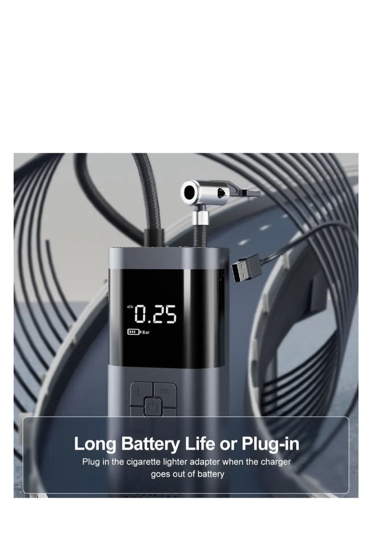 Primo Plus-Air Compressor Tire Inflator for Car, 150 PSI Fast Inflation with Dual LCD Display 3