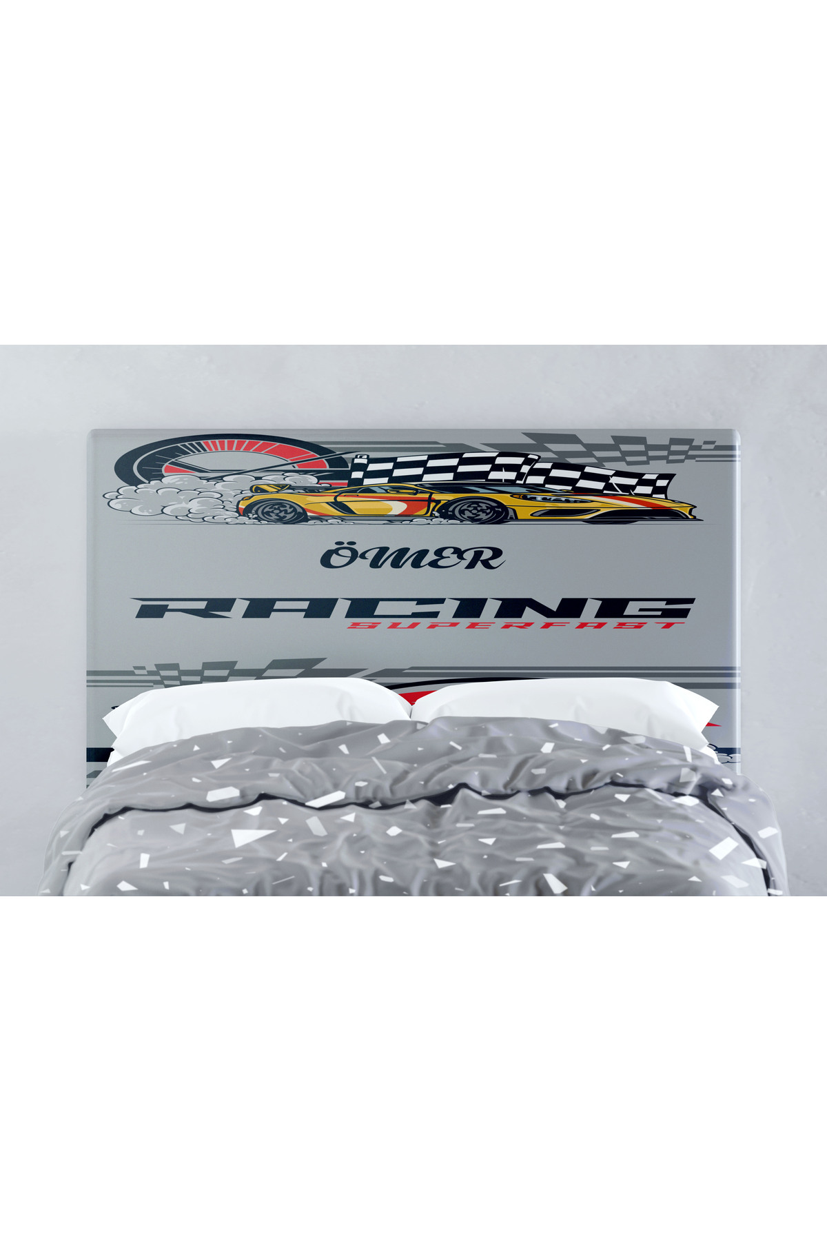 Şen Dekorasyon Racing Araba  Baza Başlık Kılıfı