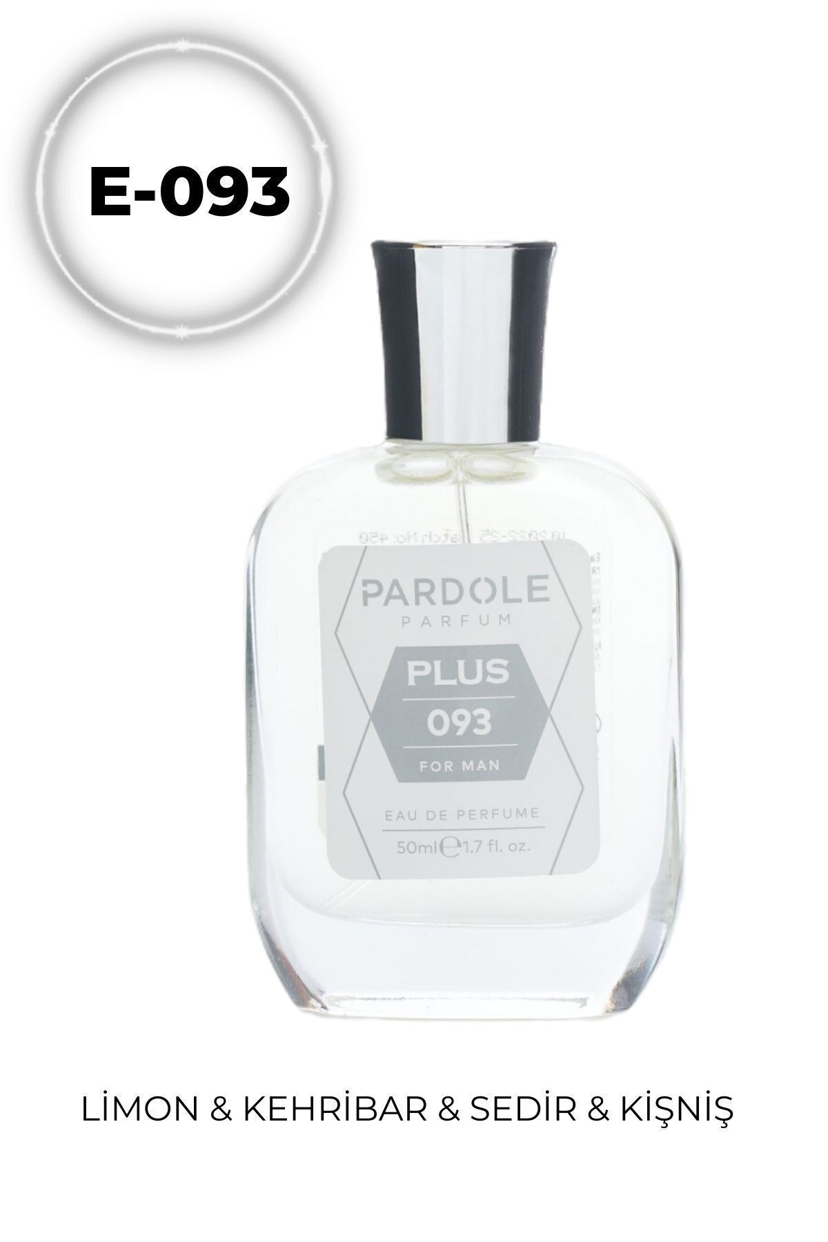 عطر مردانه E 093 تند و تیز Pavis Parfum 50 میلی لیمری لیمو ، کهربا سرو فساد PARDOLE